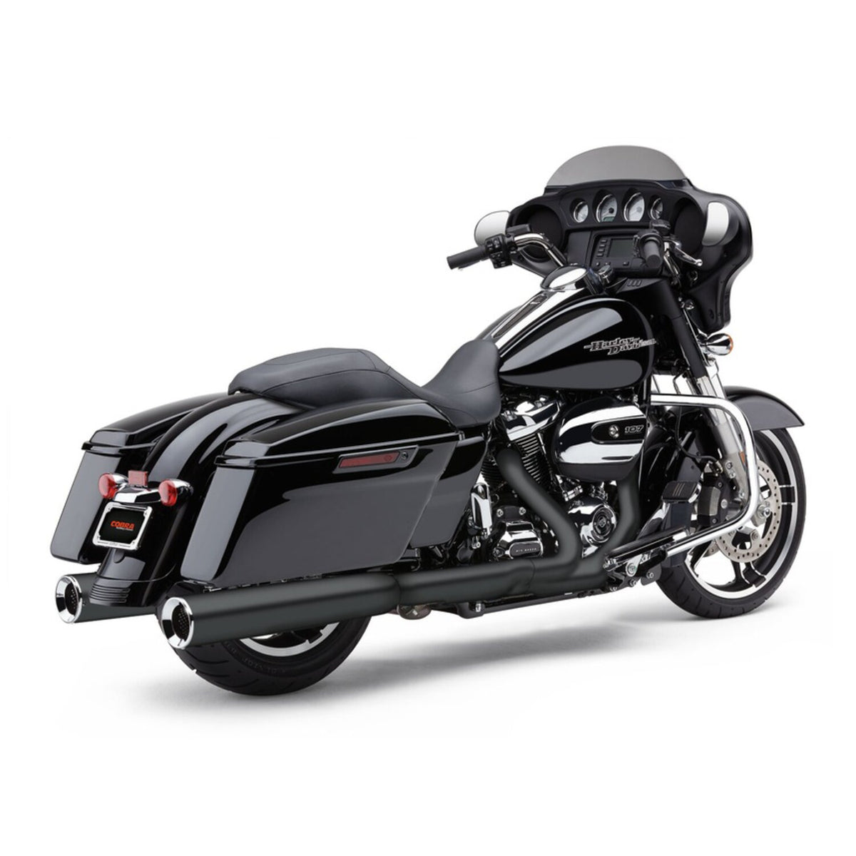 Cobra, Powrflo 4-1/2" slip on mufflers. Black