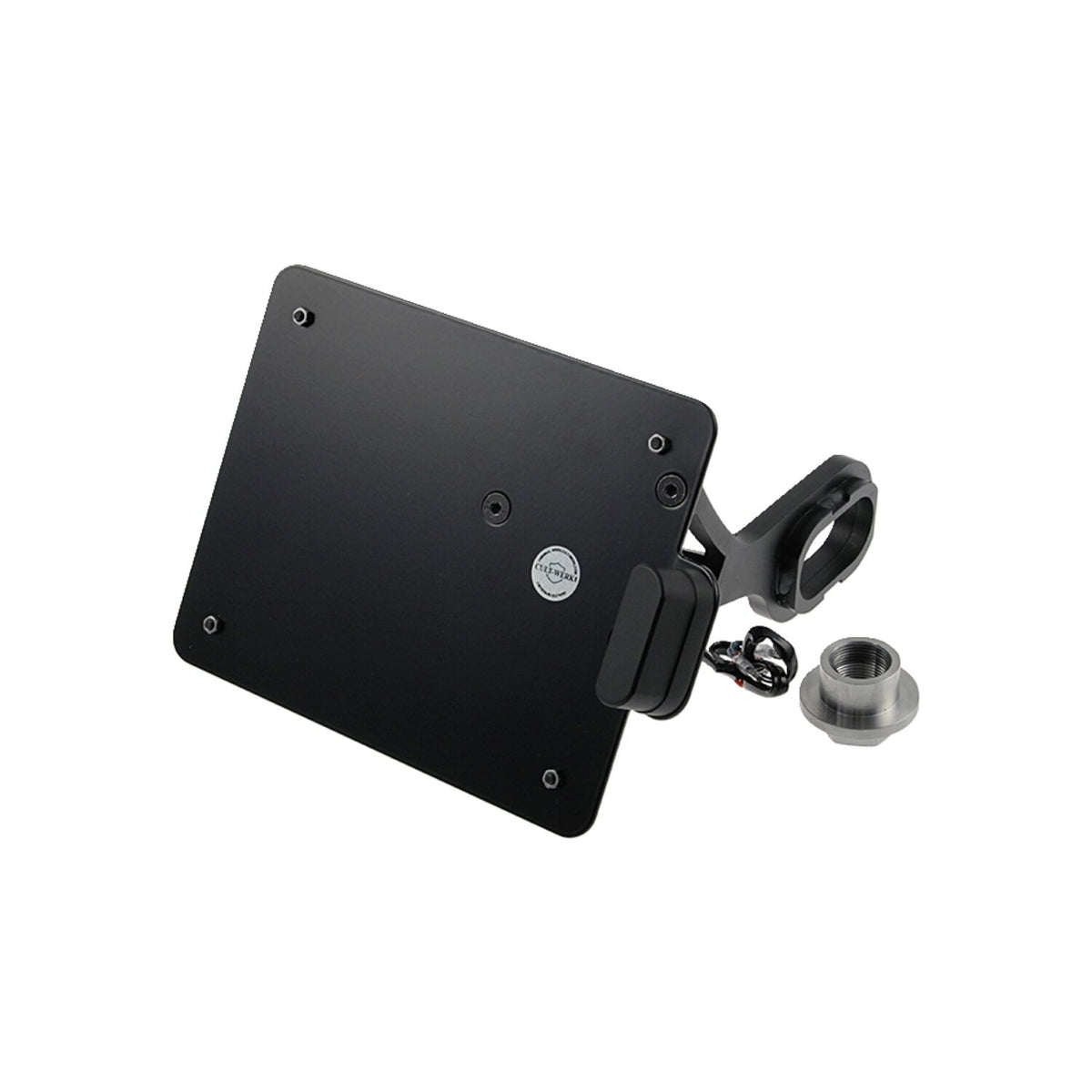 Cult-Werk, side mount license plate bracket, black. Austria