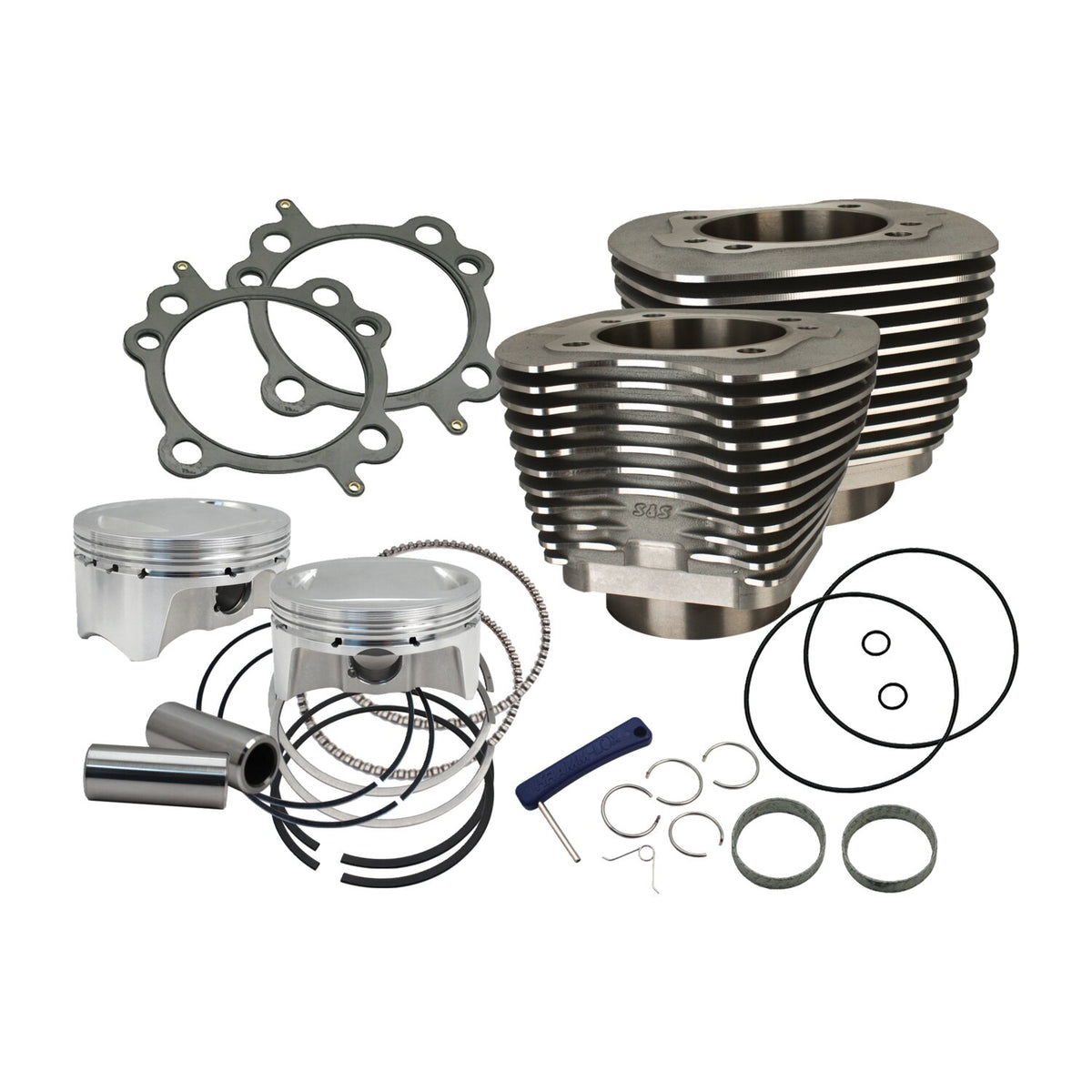 S&S, 88" to 100" conversion cylinder & piston kit. Black