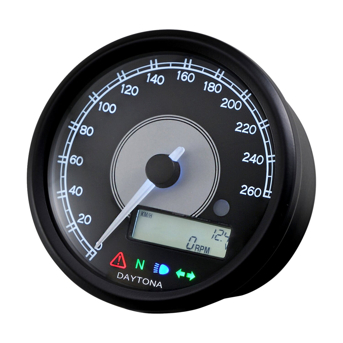 Daytona, Velona 80mm speedometer 260 kmh/mph