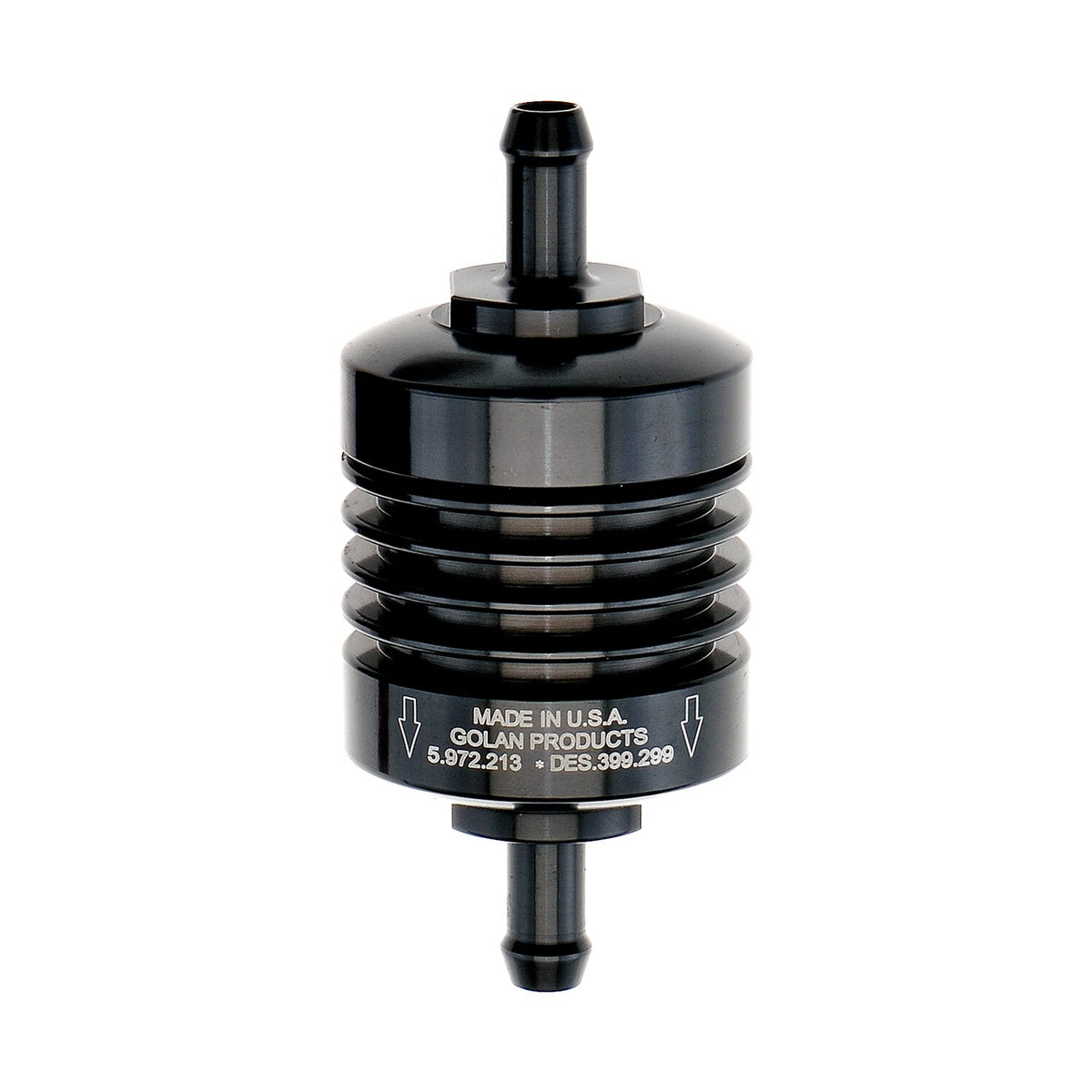Golan mini fuel filter 1/4" (6 mm). Black anodized