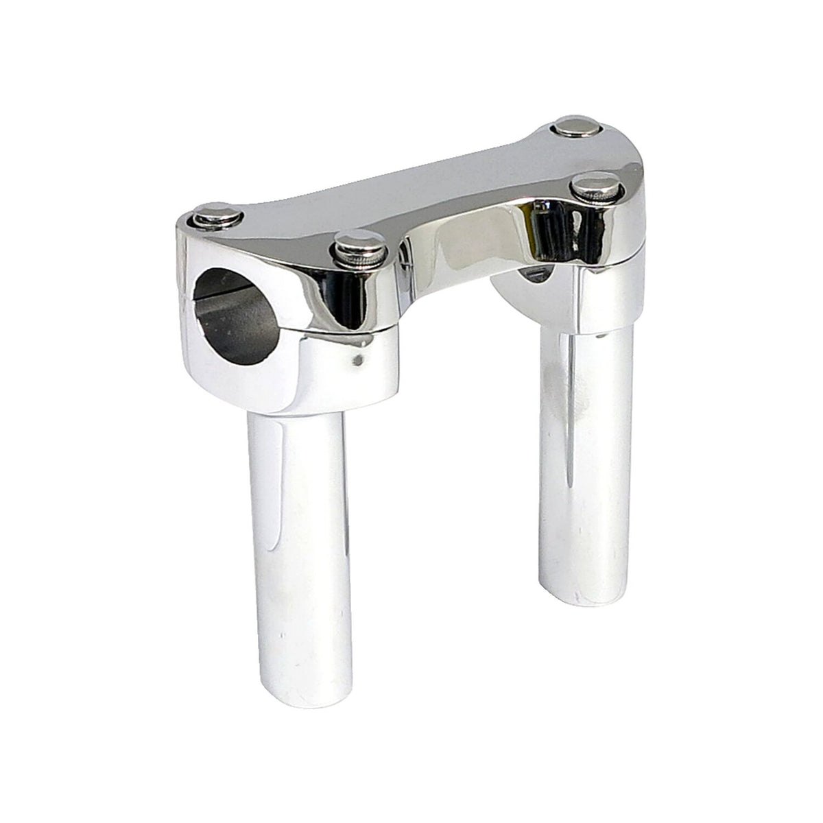 4.5" rise handlebar riser set + top clamp. Chrome