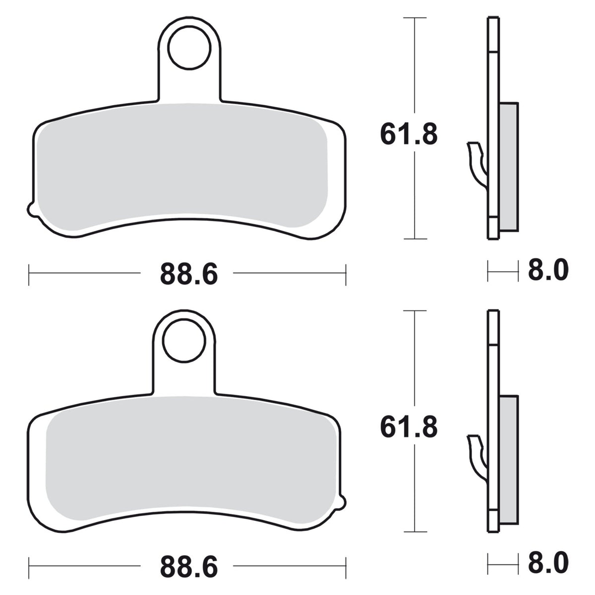 SBS, brake pads. Street Excel Sintered