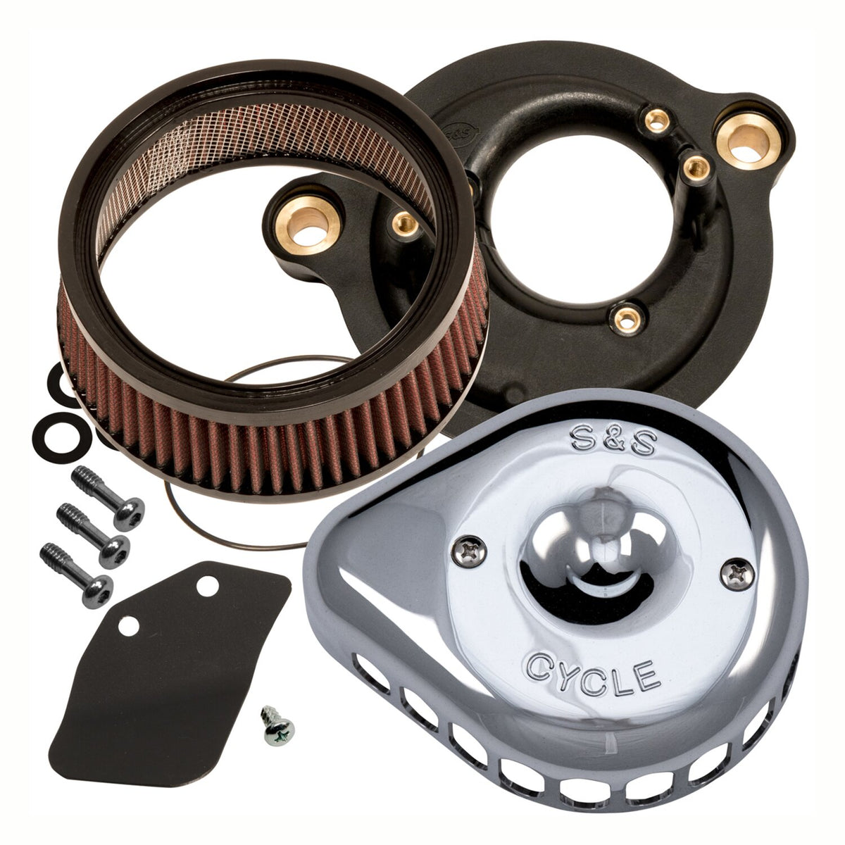 S&S, Mini Teardrop Stealth air cleaner kit. Chrome
