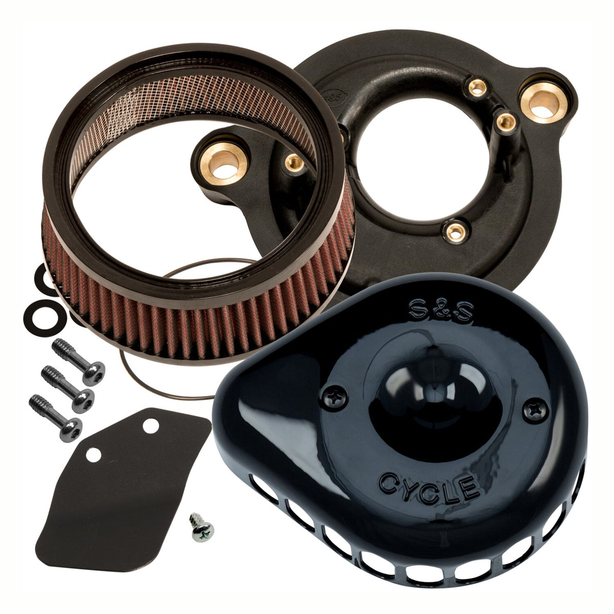S&S, Mini Teardrop Stealth air cleaner kit. Black