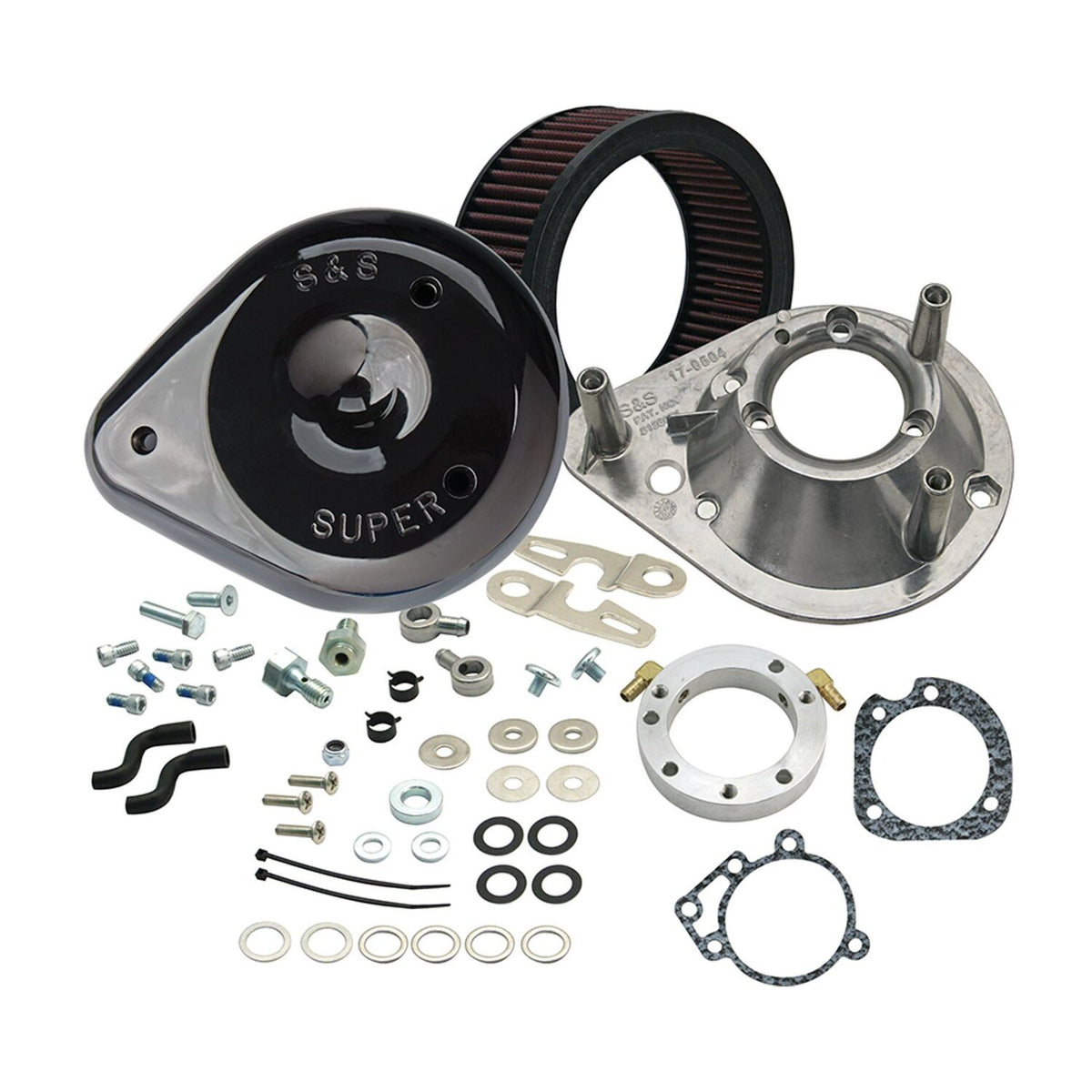 S&S, teardrop air cleaner assembly. Black