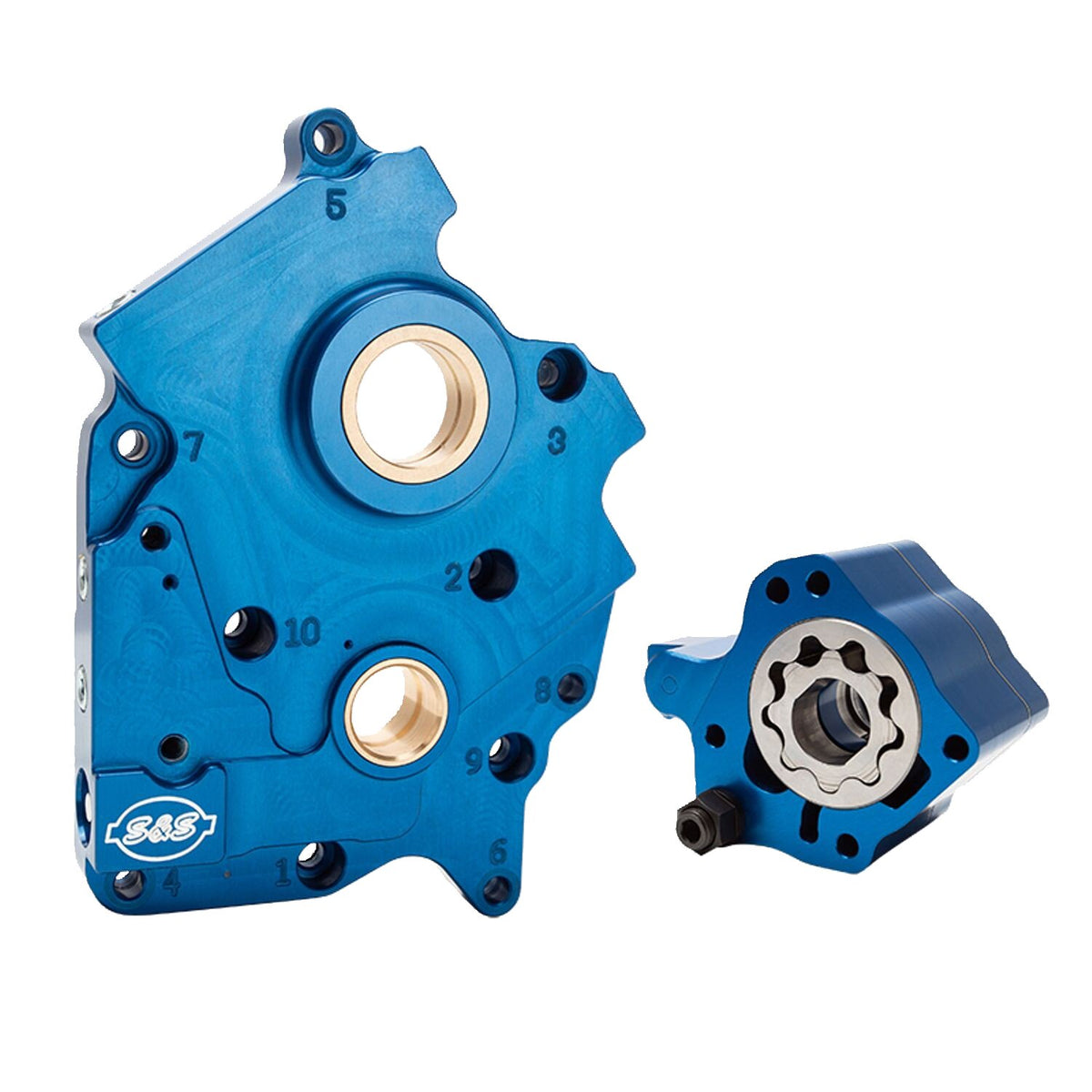 S&S, oil pump and cam plate support kit. Oil cooled models