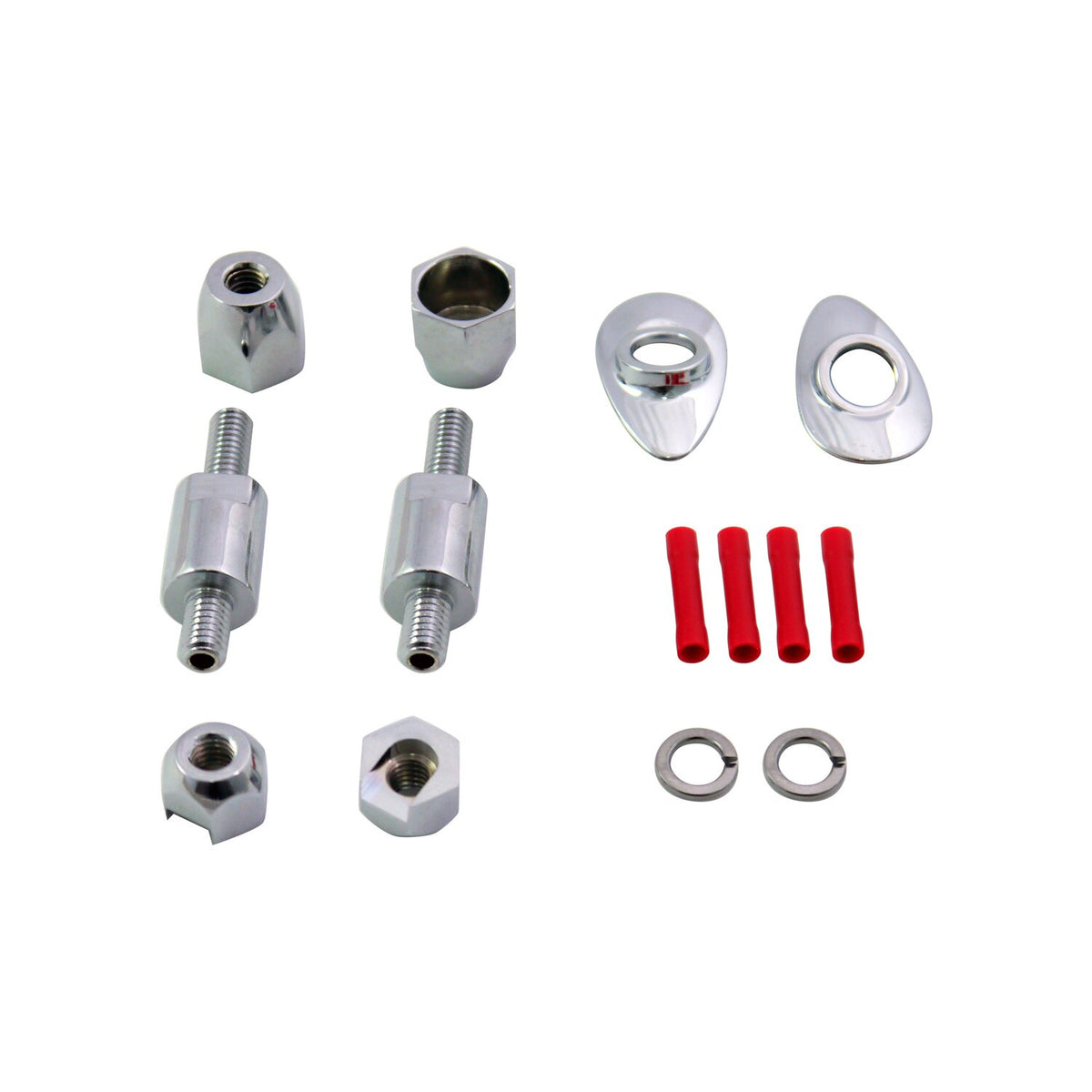 Sissy bar turn signal relocation kit for Softail. Chrome