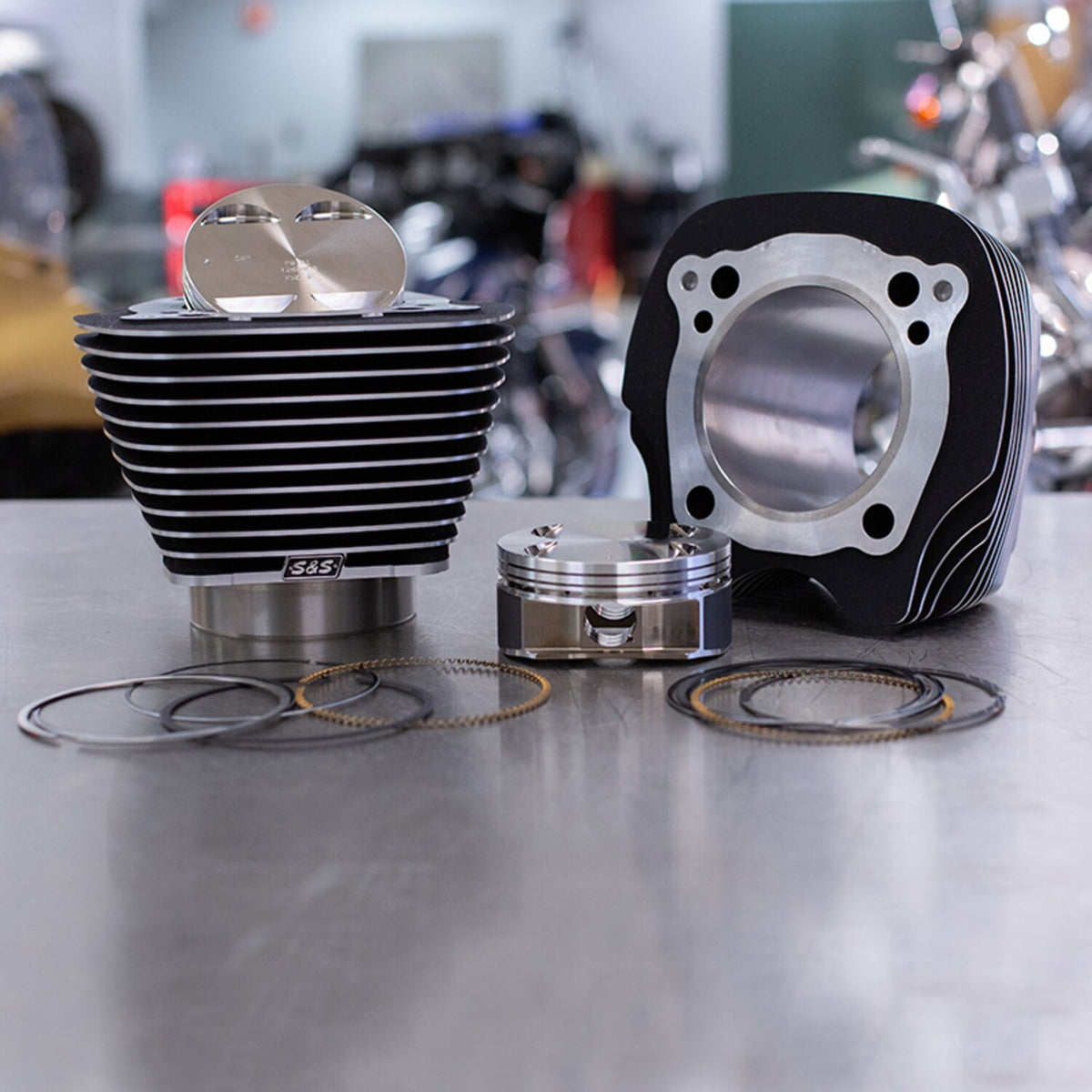 S&S, 114" to 128" big bore conversion cylinder & piston kit
