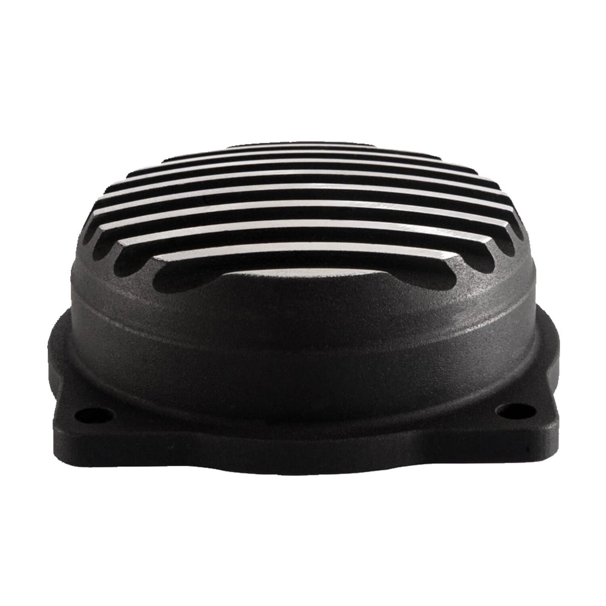 Motone, CV carburetor top cover. Finned/Rippled. Black