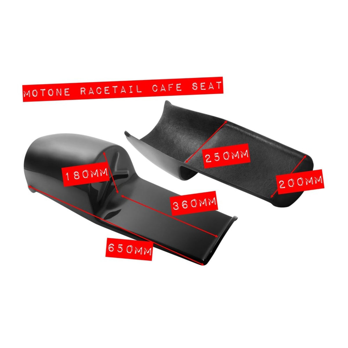 Motone, universal seat pan 'Custom Cafe' black