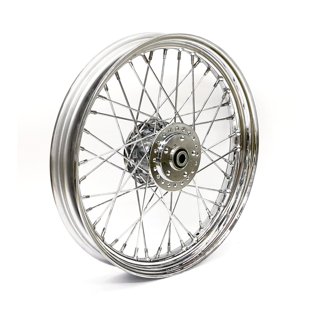 2.50 x 19 front wheel 40 spokes chrome