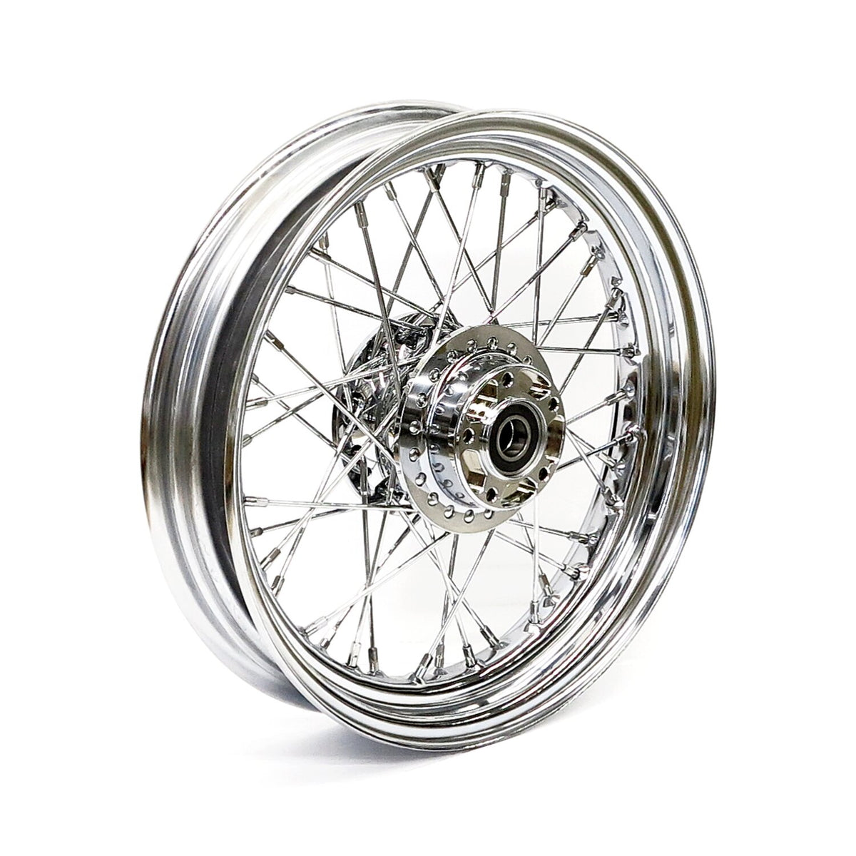 3.00 x 16 front wheel 40 spokes chrome