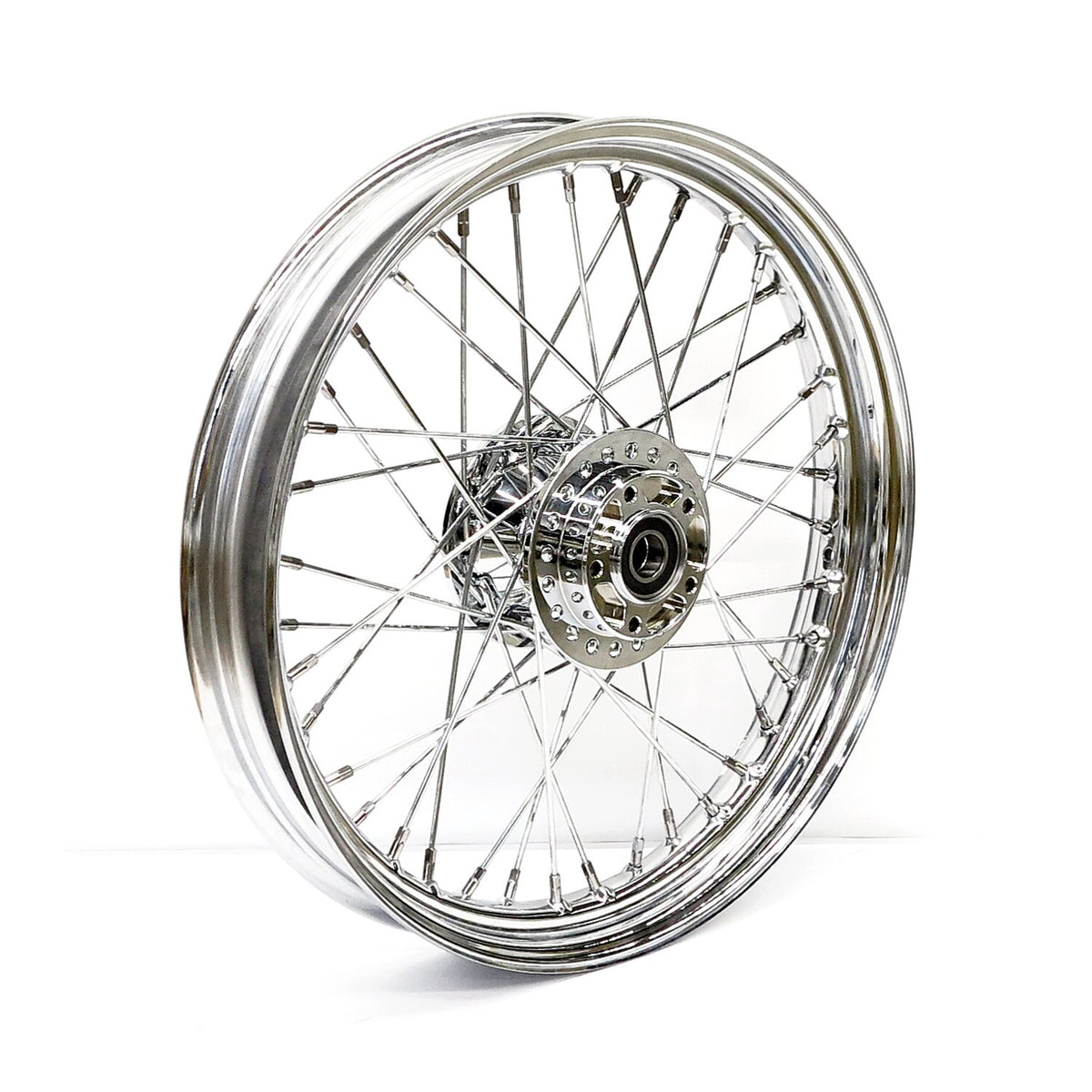 2.50 x 19 front wheel 40 spokes chrome