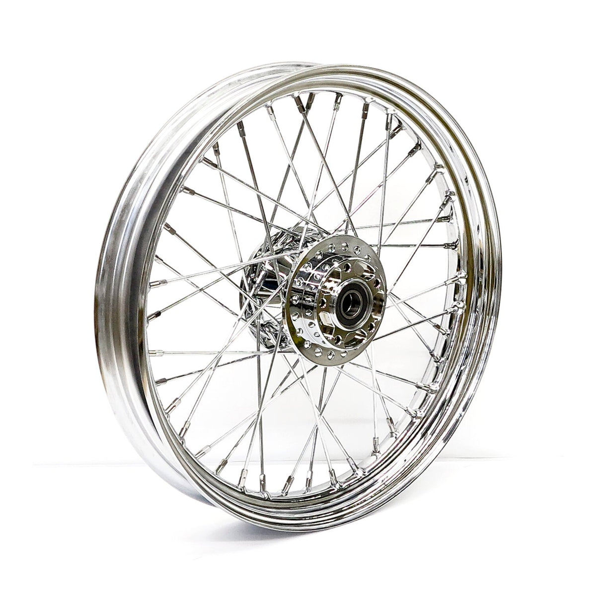 2.50 x 19 front wheel 40 spokes chrome
