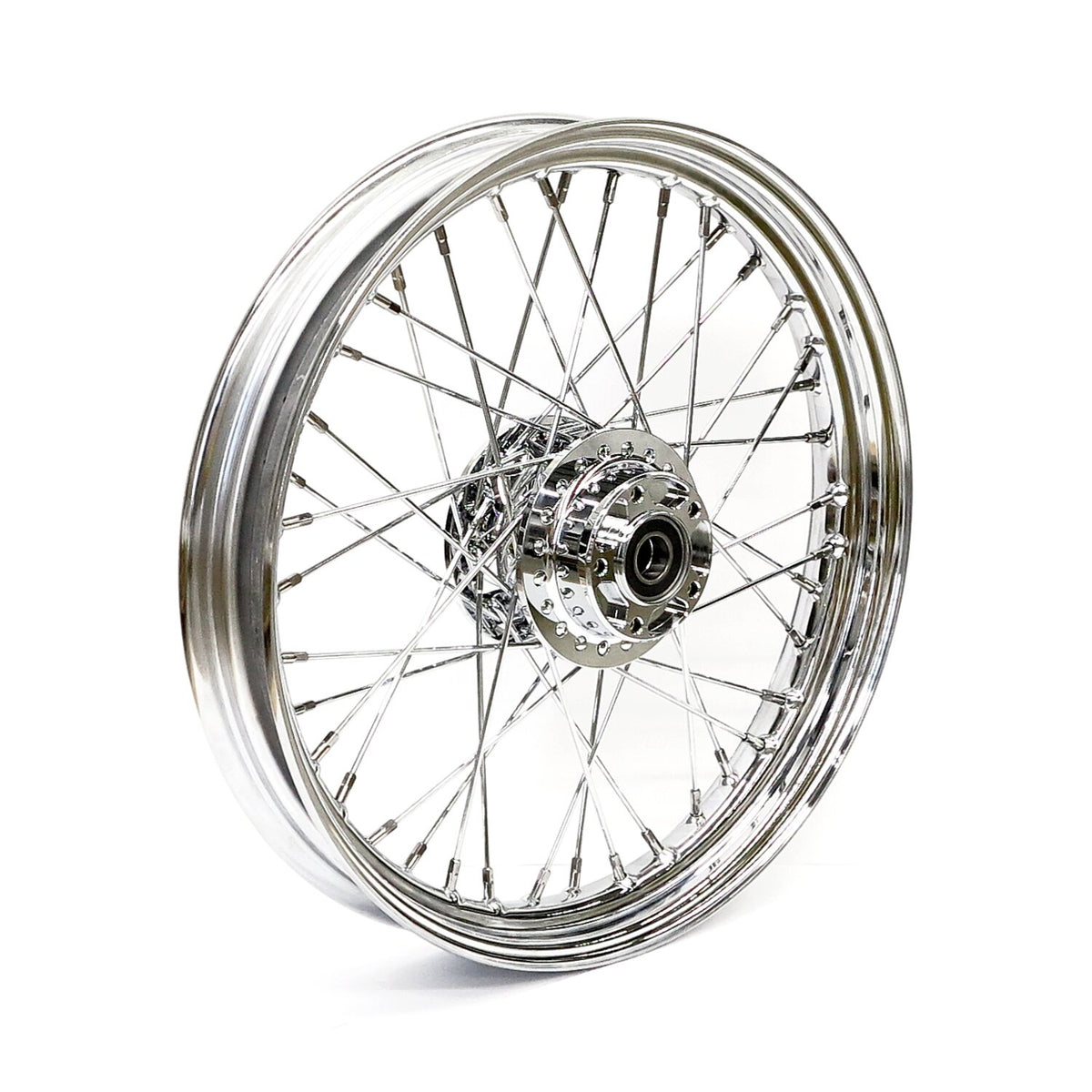2.50 x 19 front wheel 40 spokes chrome