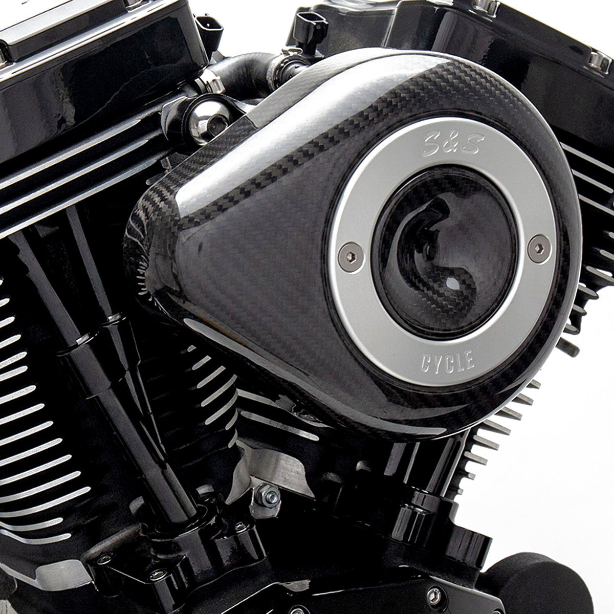 S&S Stealth, carbon teardrop air cleaner kit