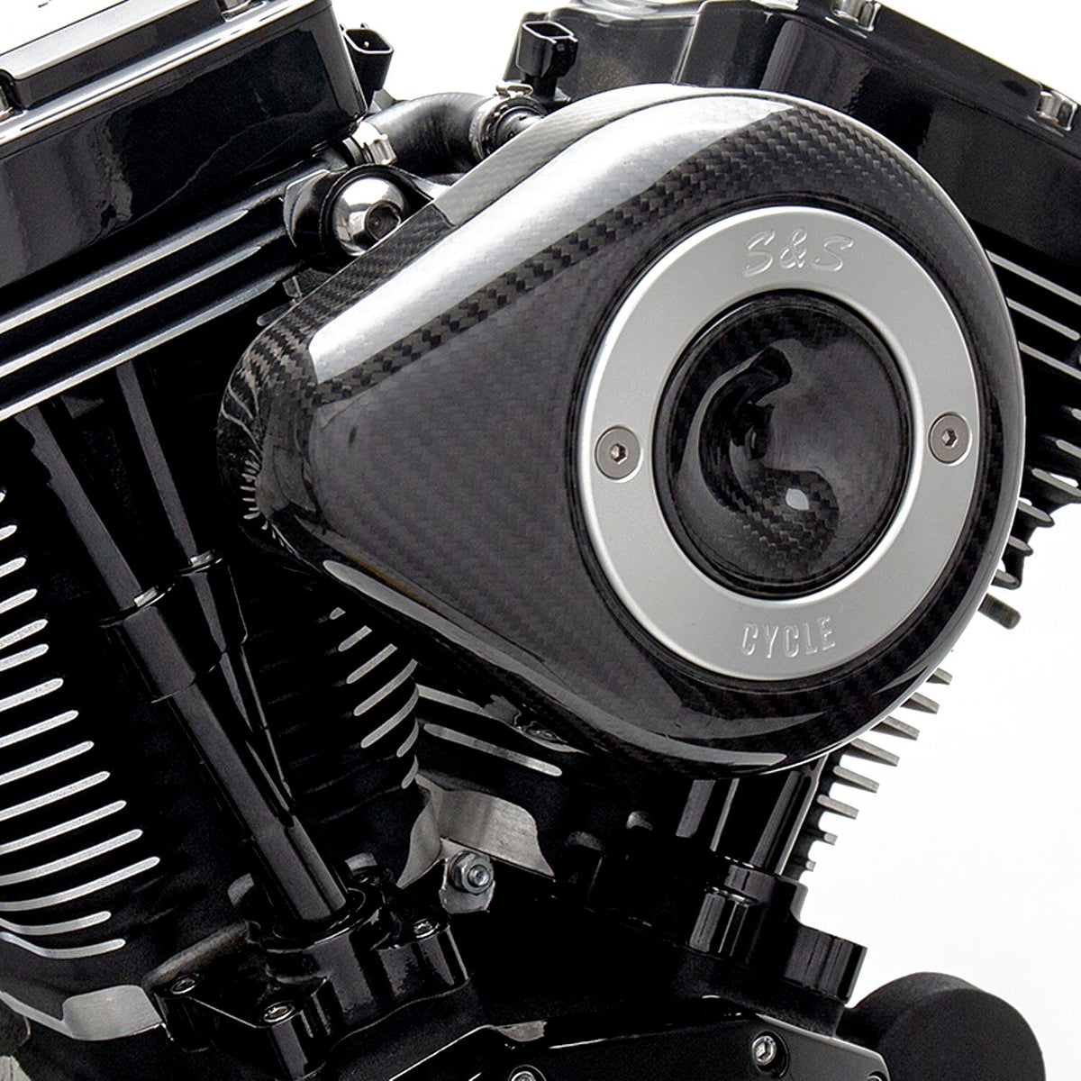 S&S Stealth, carbon teardrop air cleaner kit