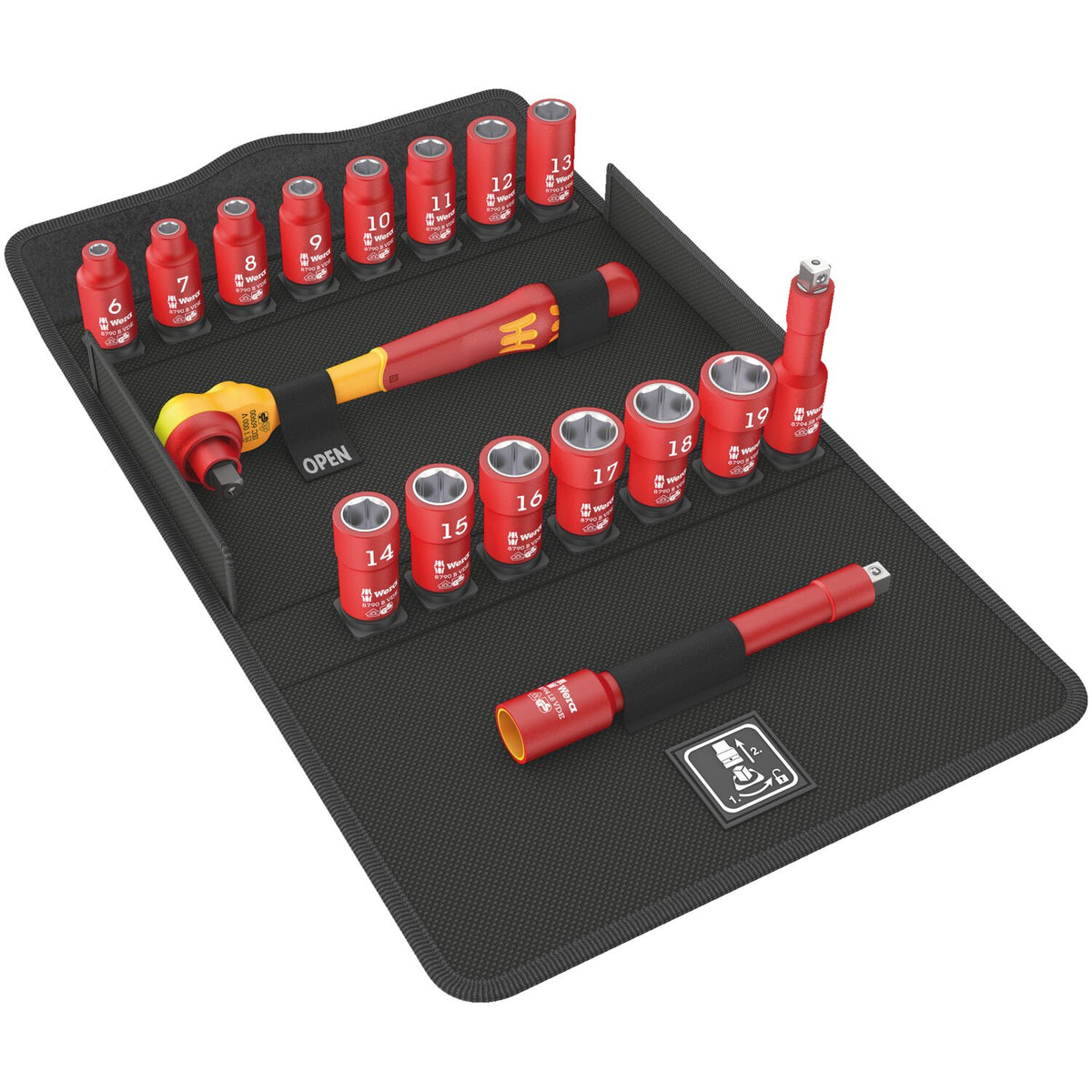 Wera Zyklop VDE 3/8" drive ratchet set 17 pcs. Metric