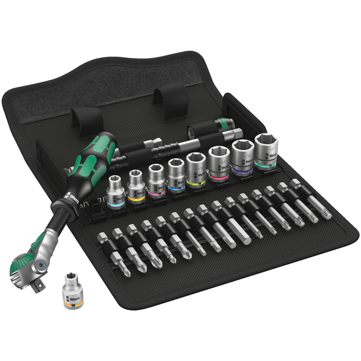 Wera Zyklop ratchet kit 28 pcs. 1/4" drive US Sizes
