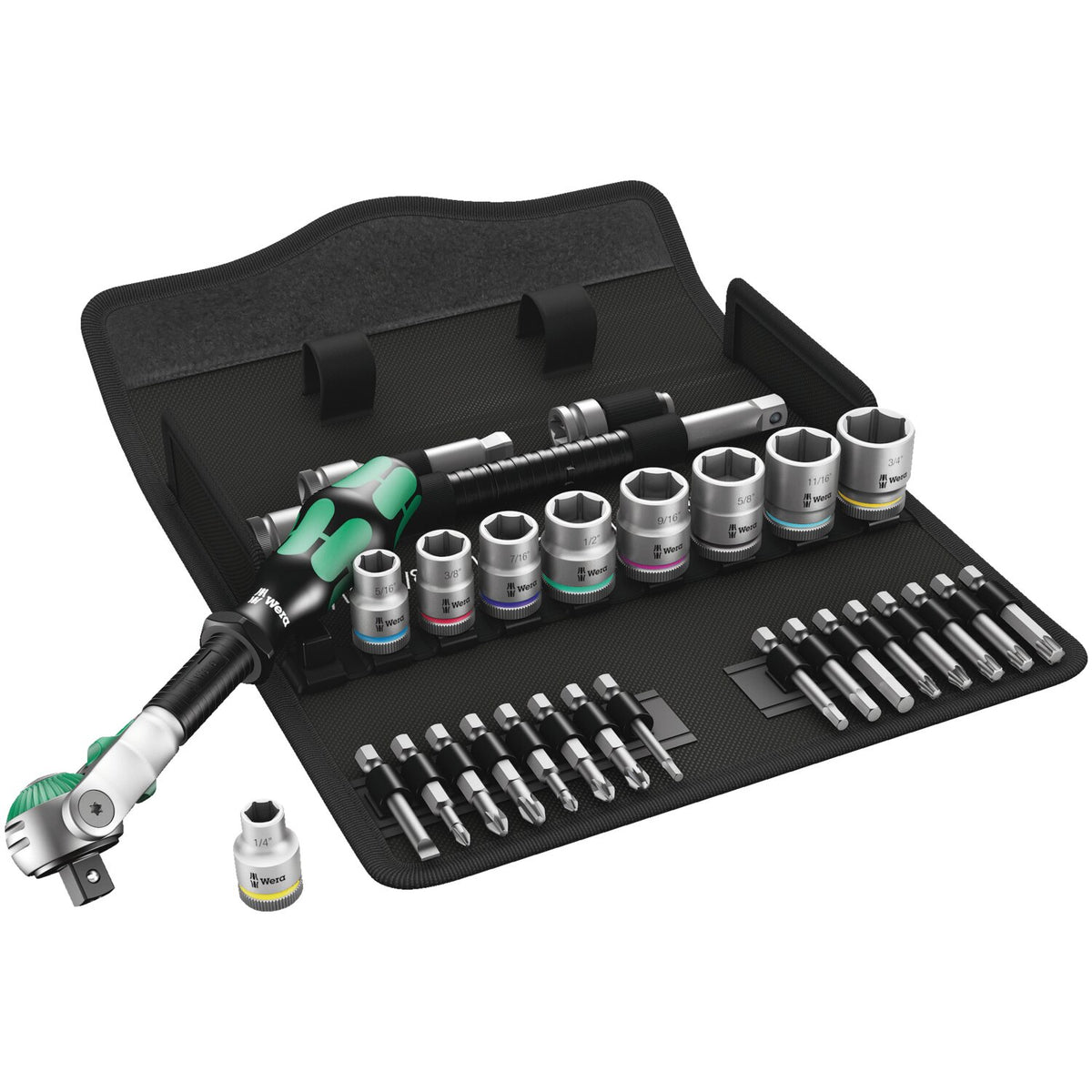 Wera Zyklop ratchet kit 29 pcs. 3/8" drive US sizes