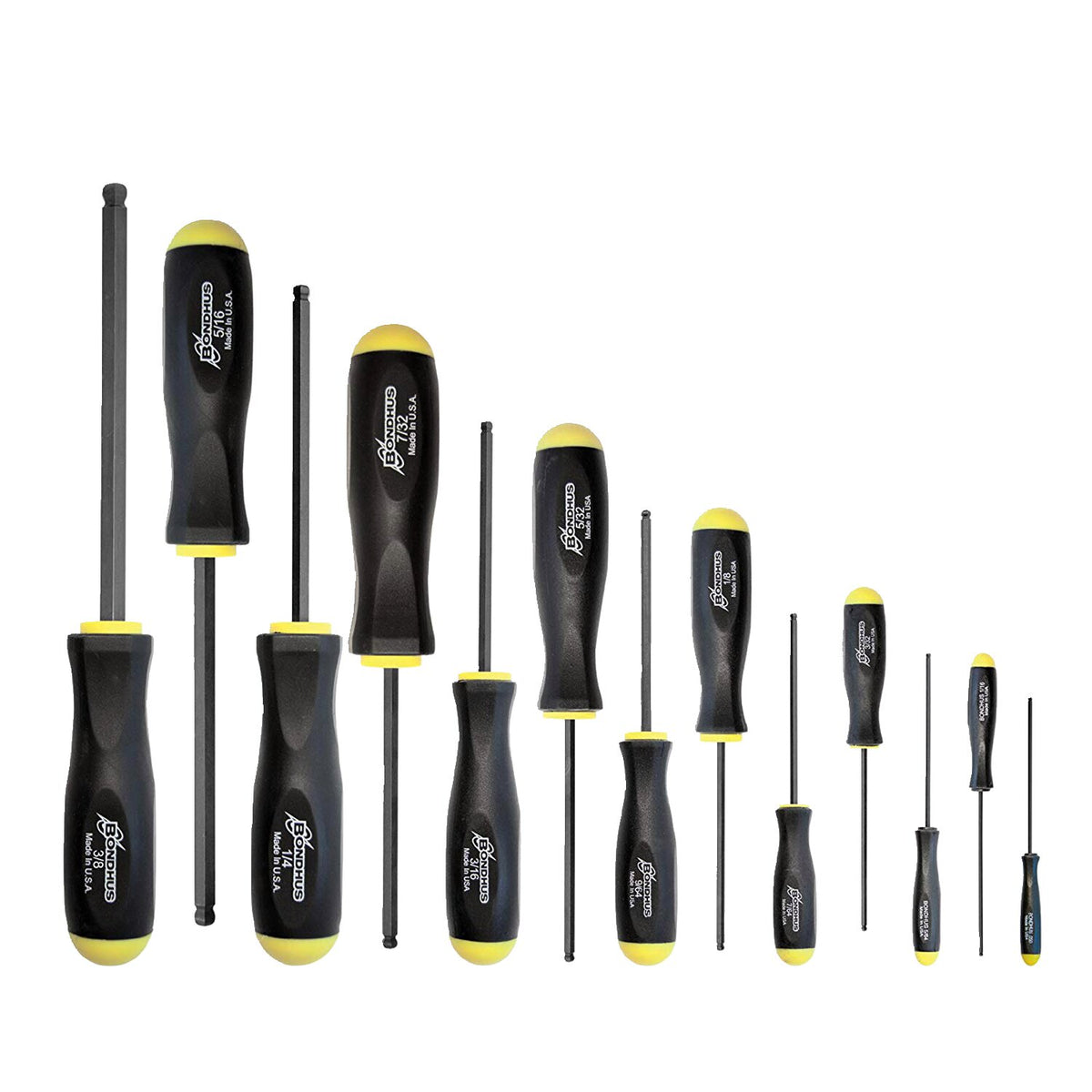 Bondhus, Hex ball-end allen screwdriver set US sizes