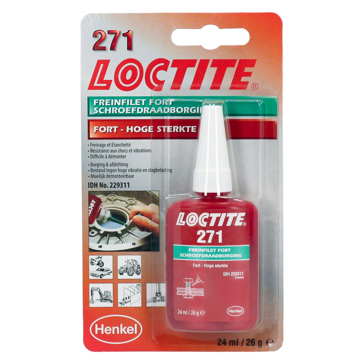 Loctite 271 red, threadlocker 24ml