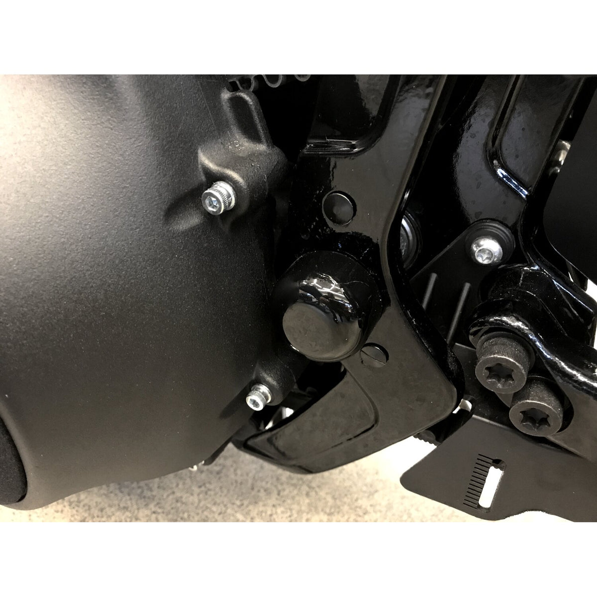 Killer Custom, swingarm axle cover set. Gloss black