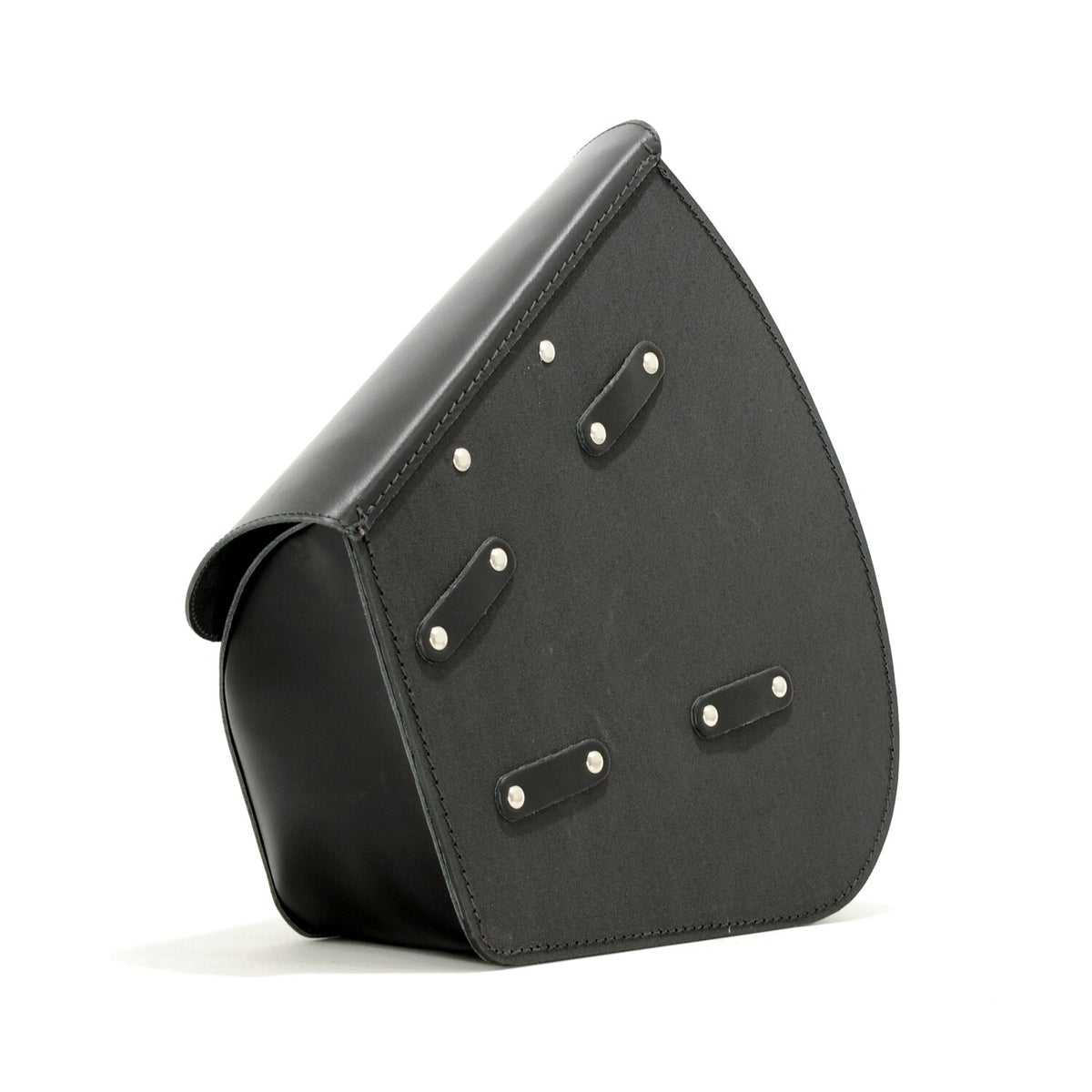 Longride, swingarm bag. Smooth, black leather. 11.6 liter