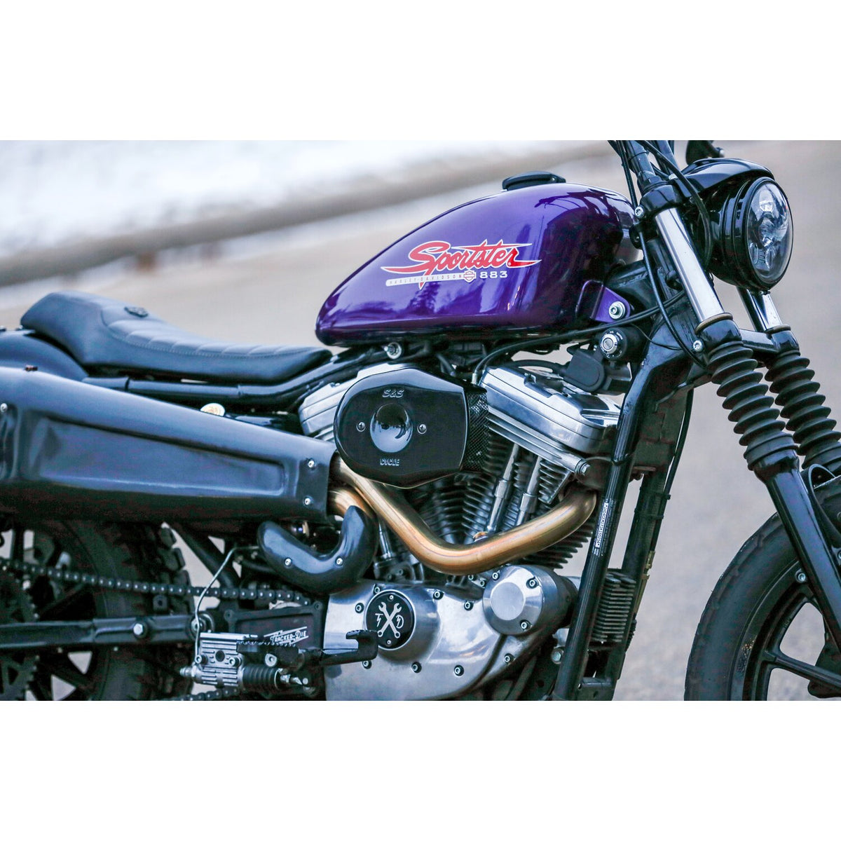 S&S Stealth Tribute air cleaner cover. Black