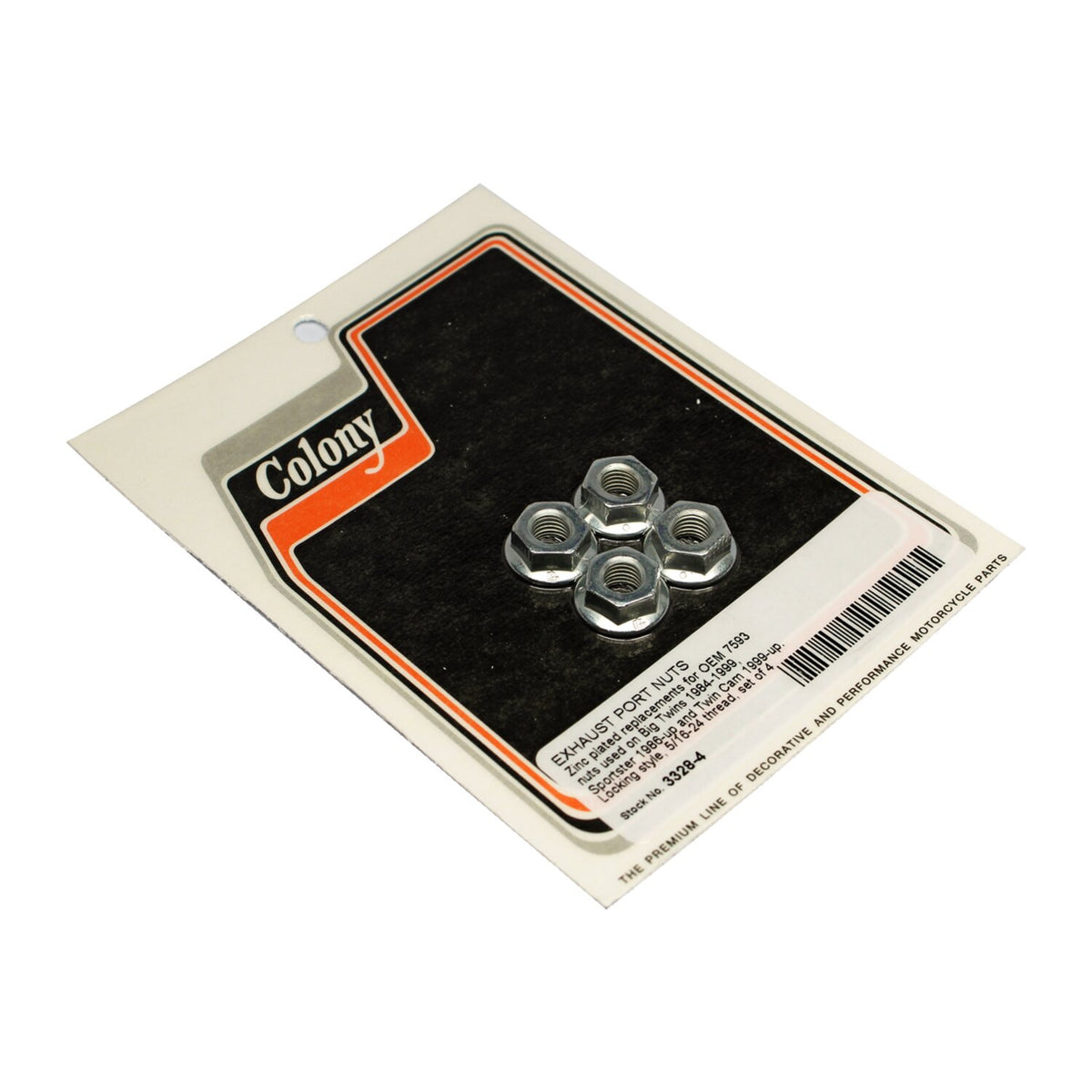 Colony, exhaust port nut set. Zinc