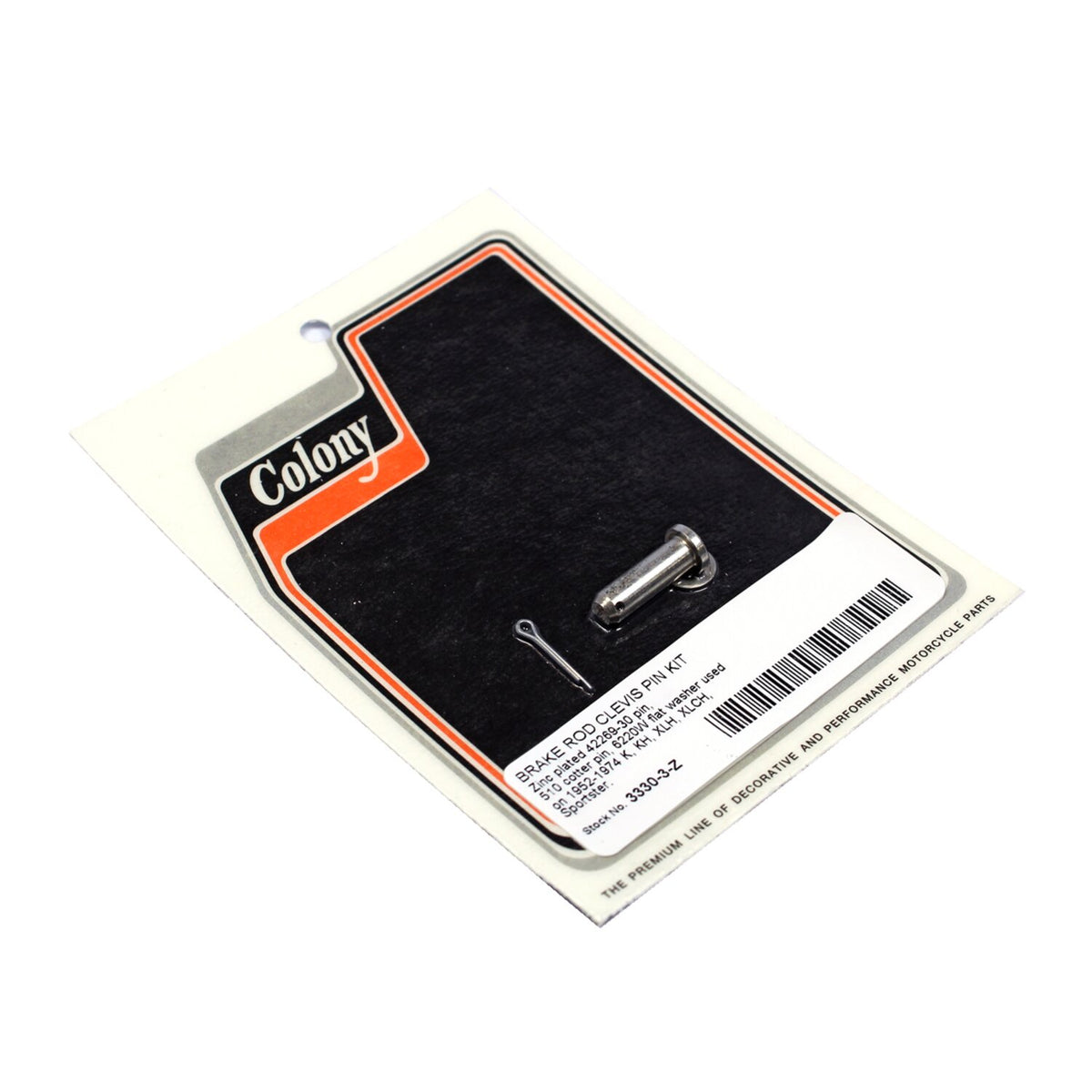 Colony, brake rod clevis pin kit. Zinc