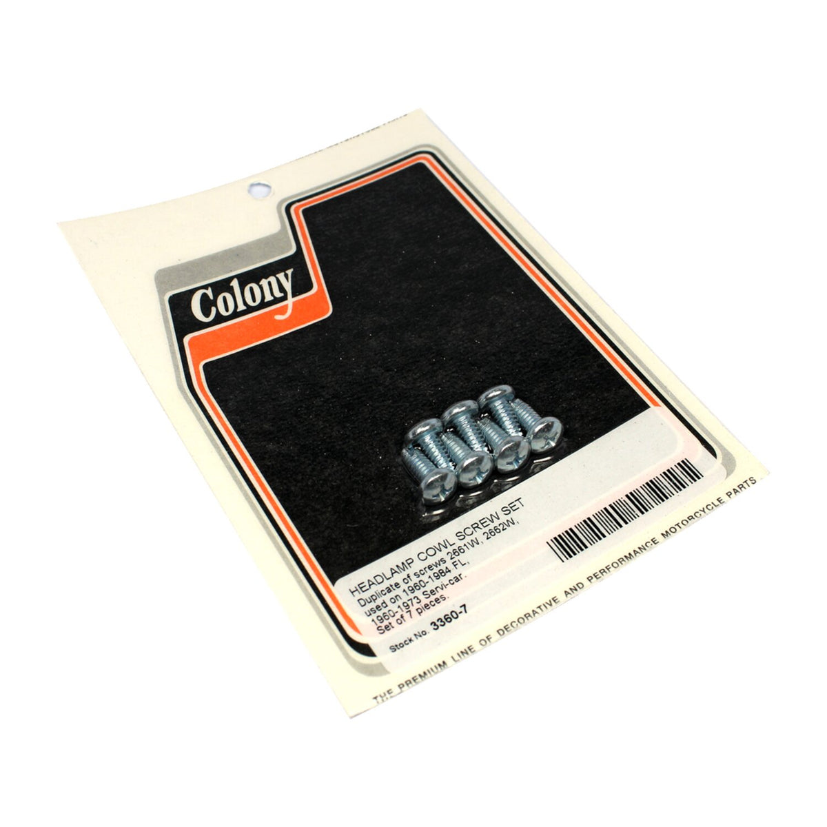 Colony, FL, FLH headlamp housing screw kit