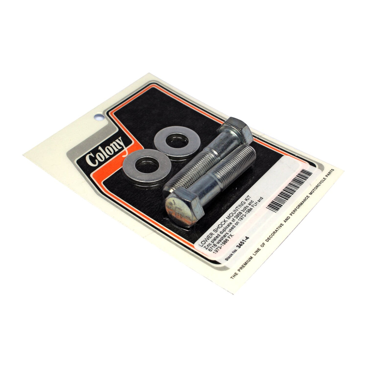Colony, lower shock mount kit. Zinc
