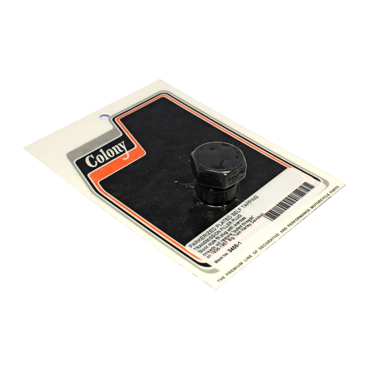 Colony, oversize self tapping transmission filler plug
