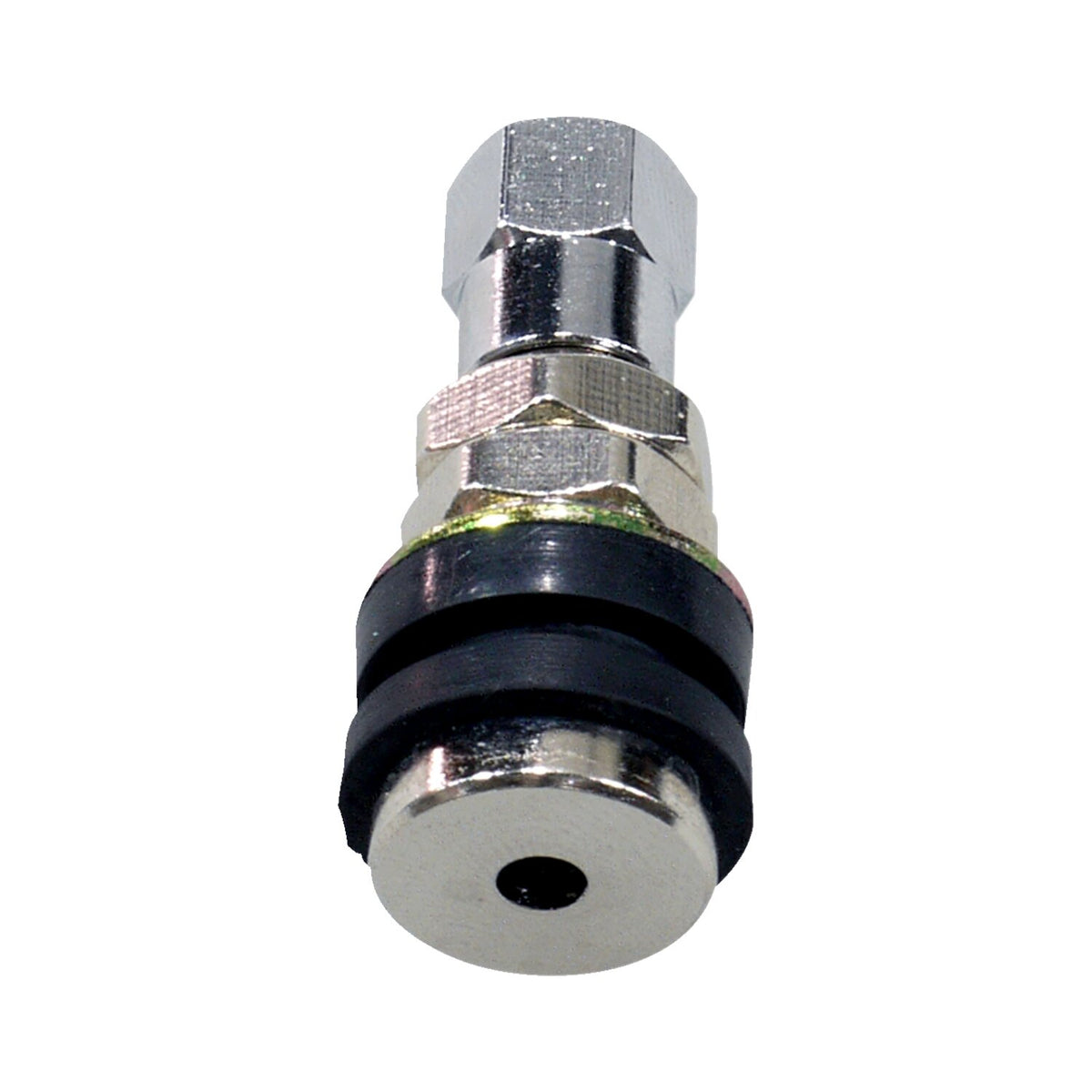 Screw-in tubeless valve stem. Chrome hex cap