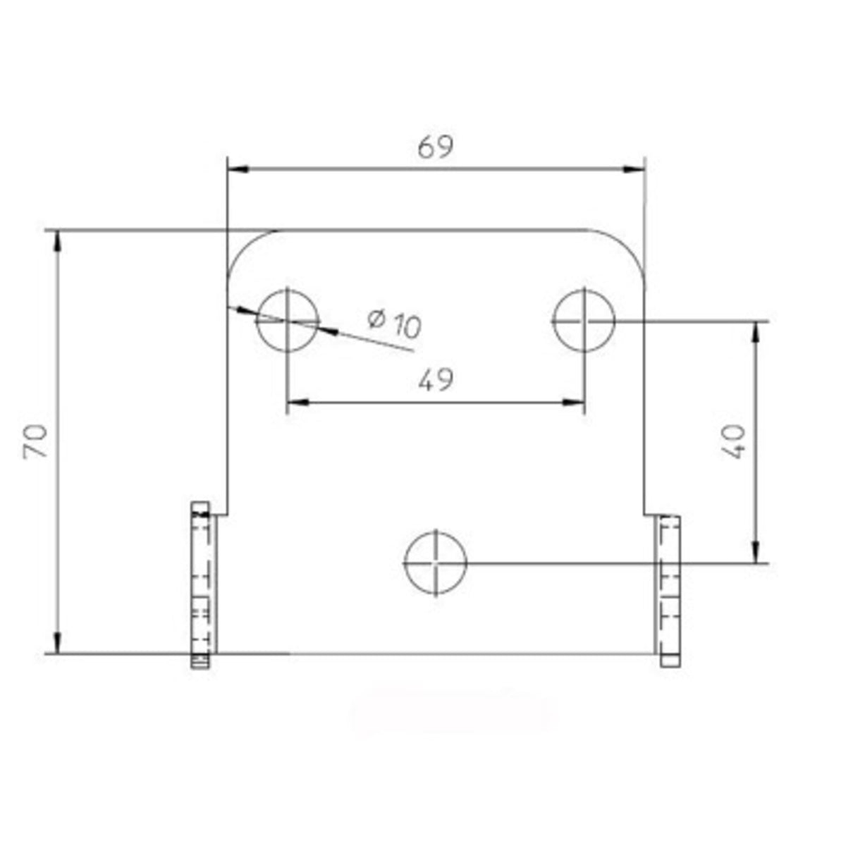 Zieger, under fender license plate bracket kit. X-Line3