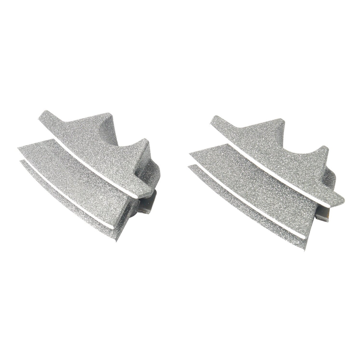 Head bolt bridge cover set. Finned, silver granite