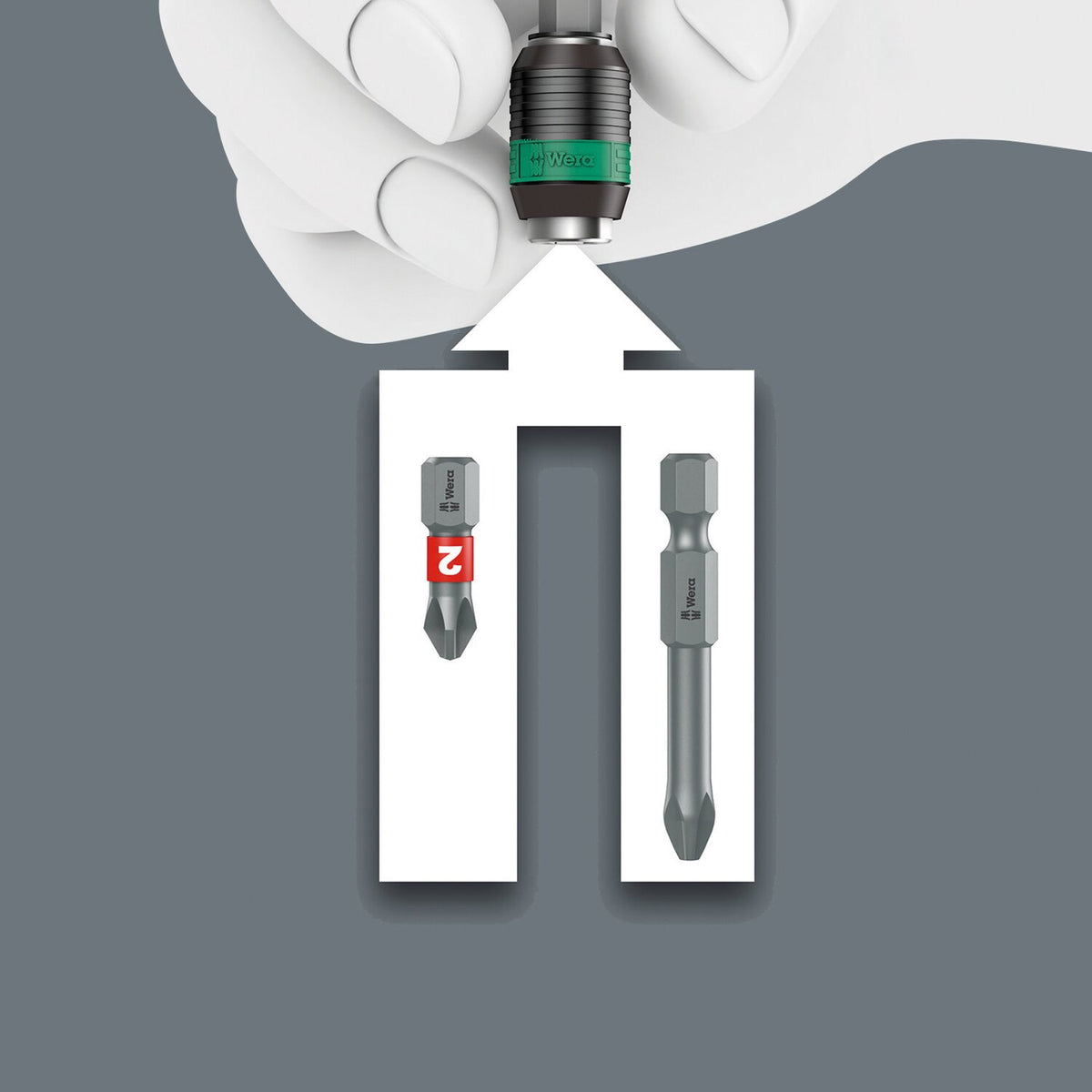 Wera, Kraftform 1/4" bit holding Turbo bit driver handle