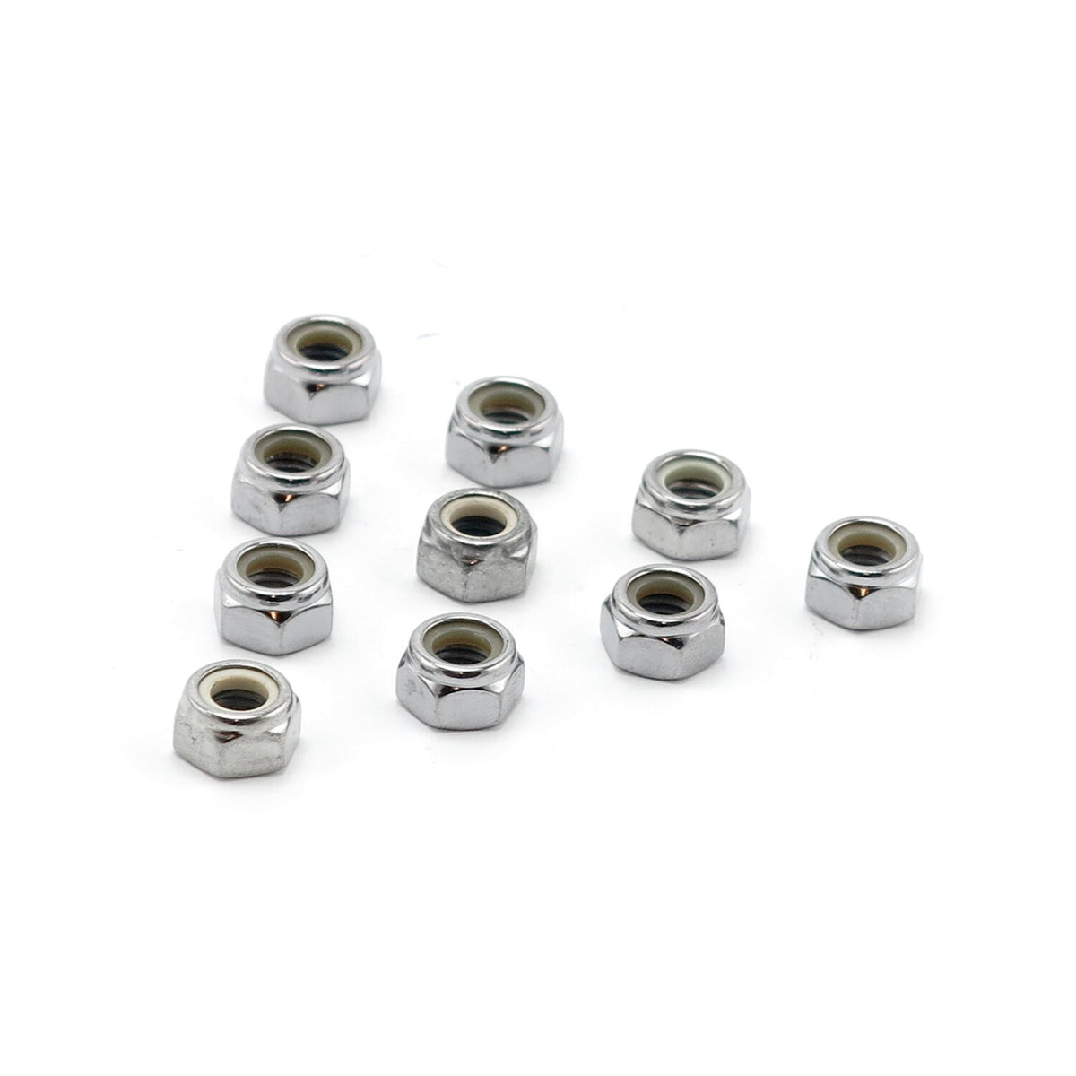 Colony M12 x 1.75 Nylon insert lock nuts. Chrome