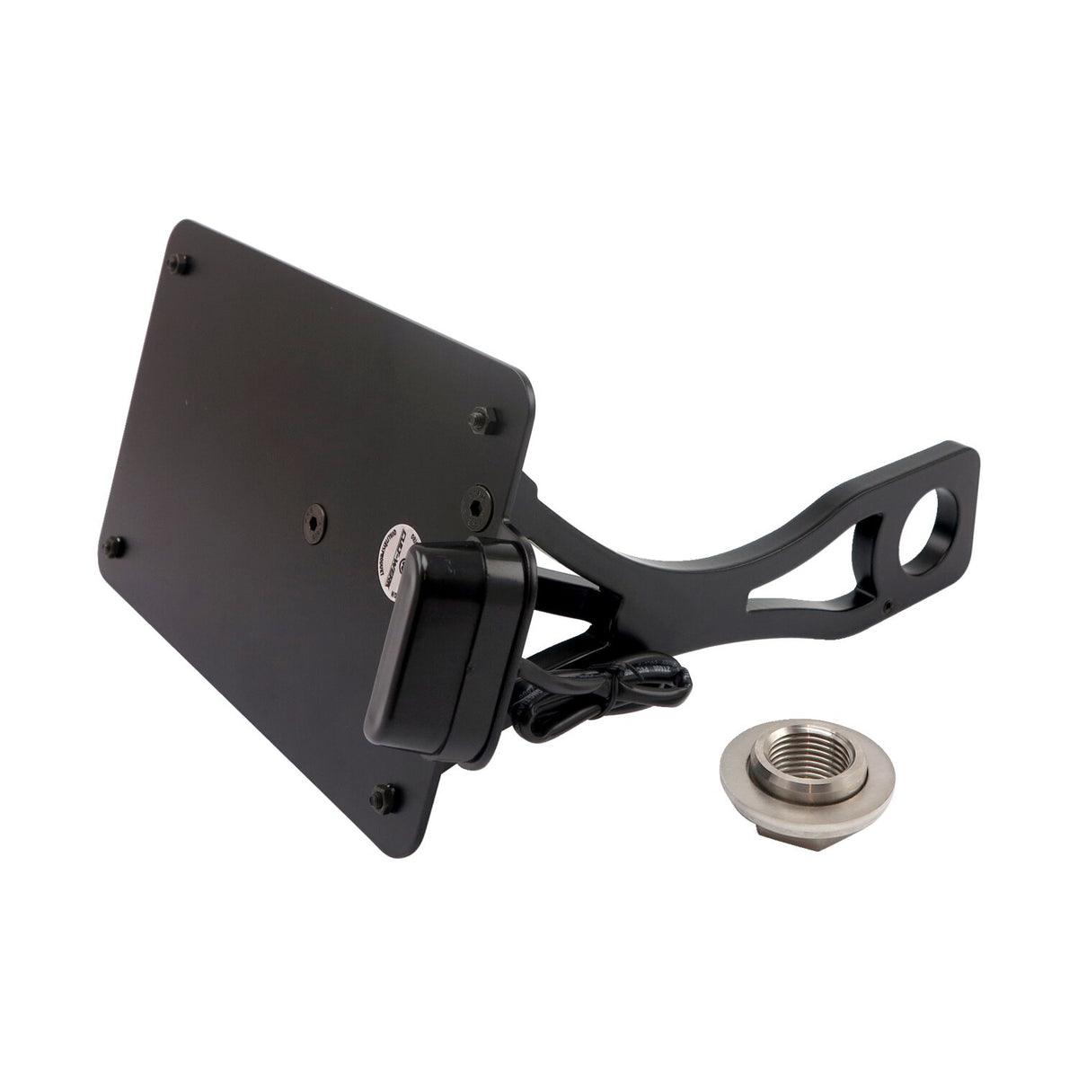Cult-Werk, side mount license plate bracket, black. France