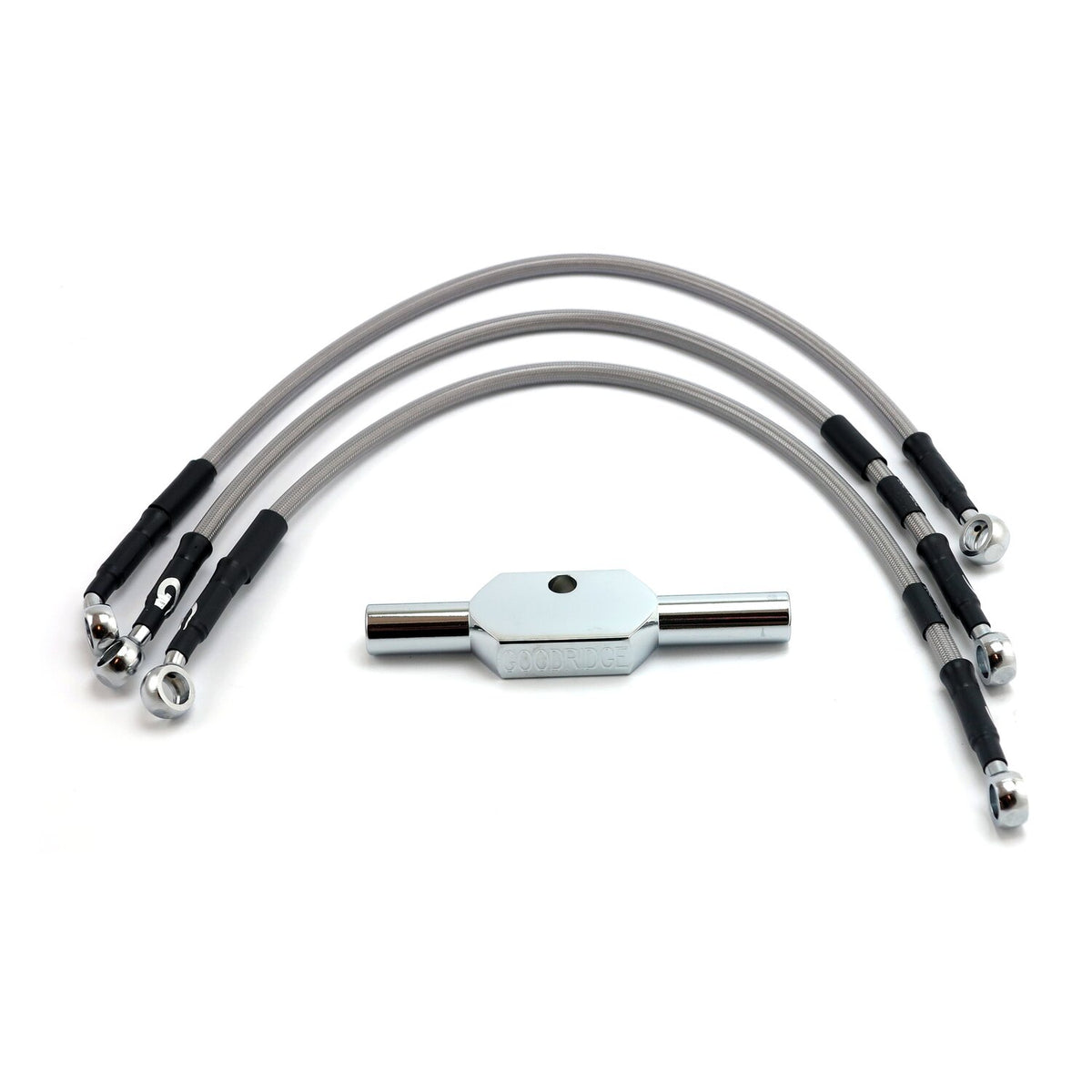 MCS by Goodridge brake line front, stainless clear coated