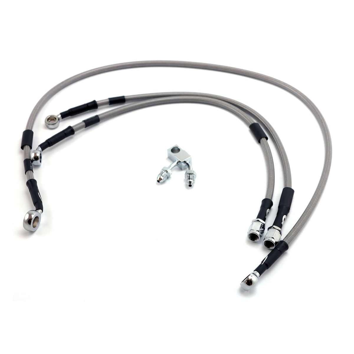 MCS by Goodridge brake line front, stainless clear coated