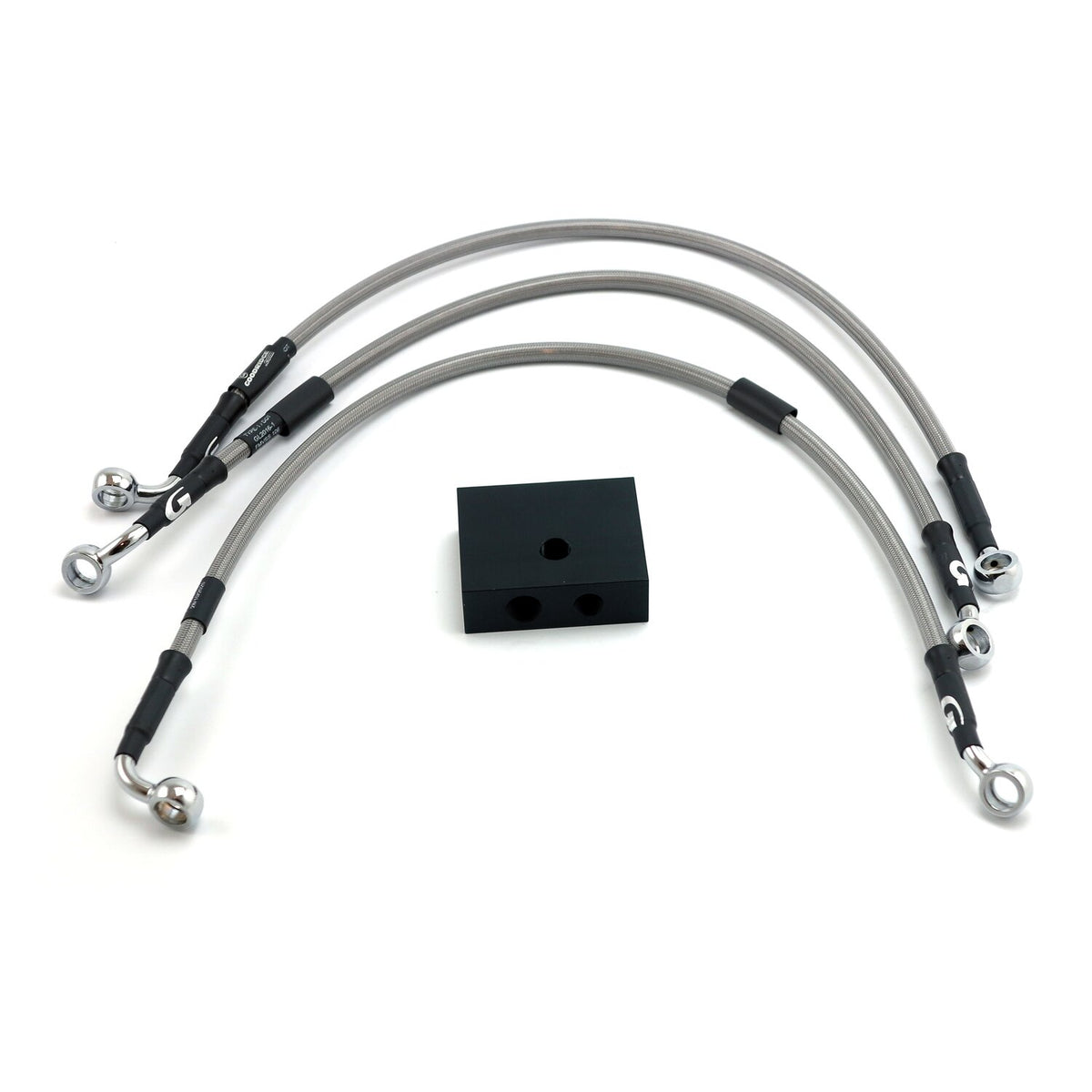MCS by Goodridge brake line front, stainless clear coated