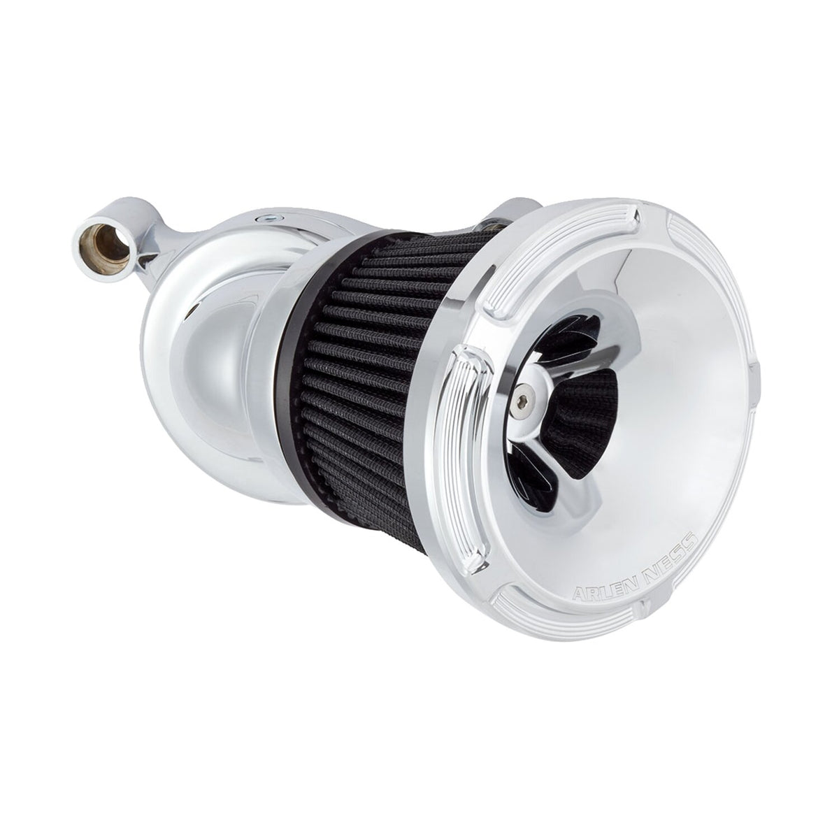 Arlen Ness, Beveled Velocity 65°/90° air cleaner cover. Chr