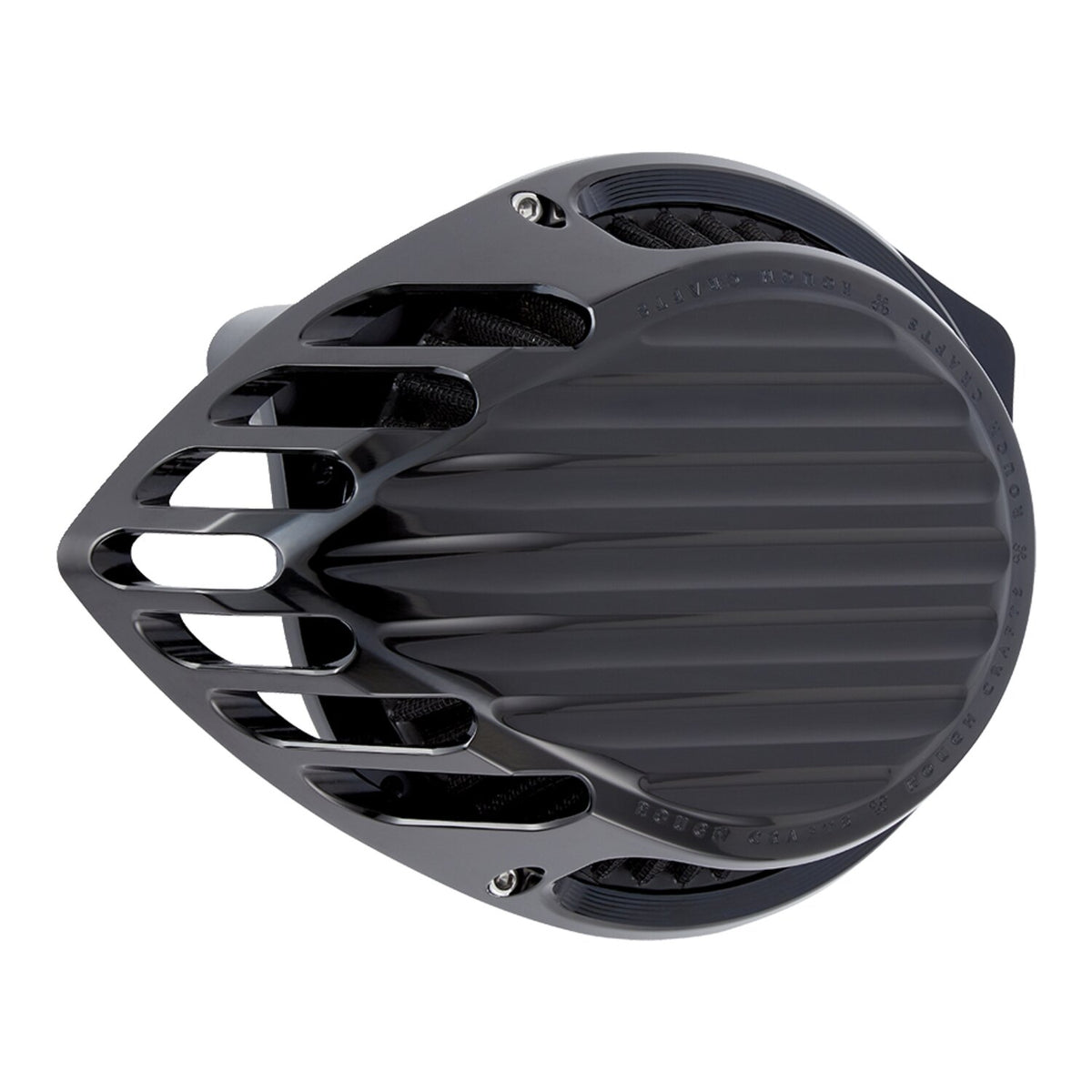 Rough Crafts, Teardrop Finned air cleaner assembly. Black