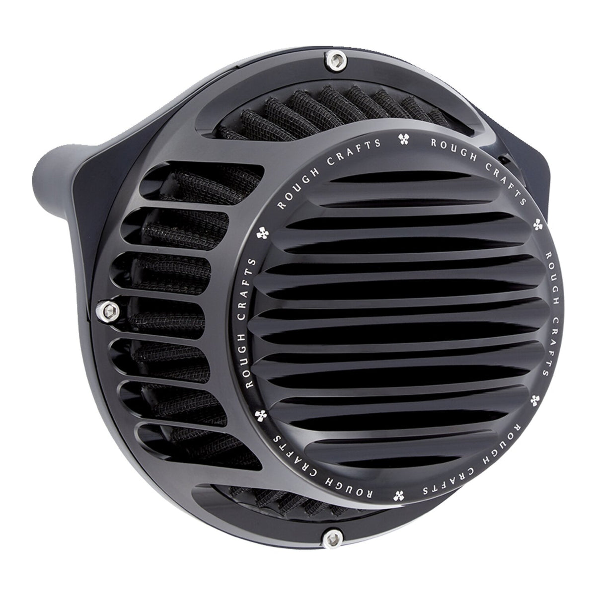 Rough Crafts, Round Finned air cleaner assembly. All black