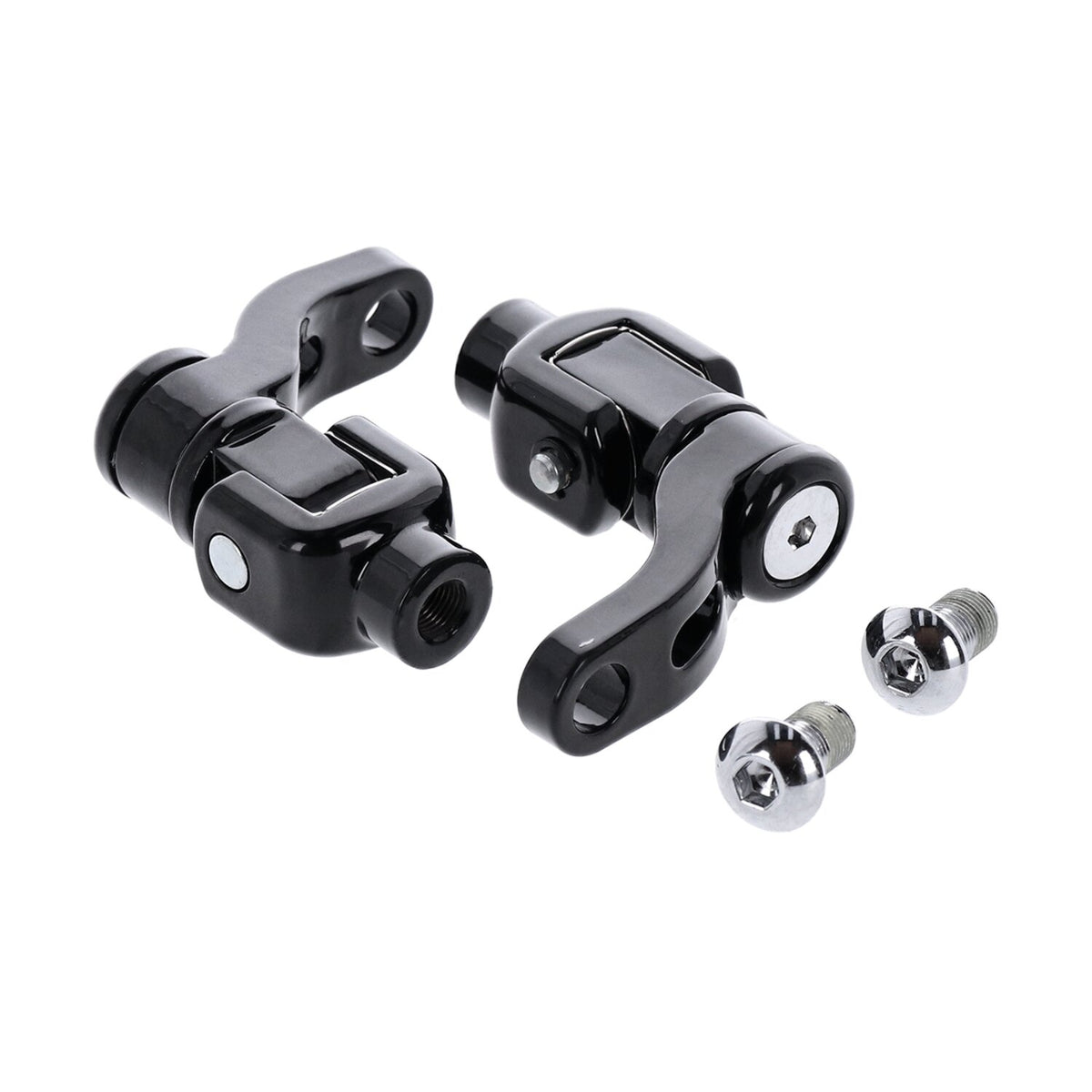 M8 Softail passenger footpeg mount kit, 360° adj. Black