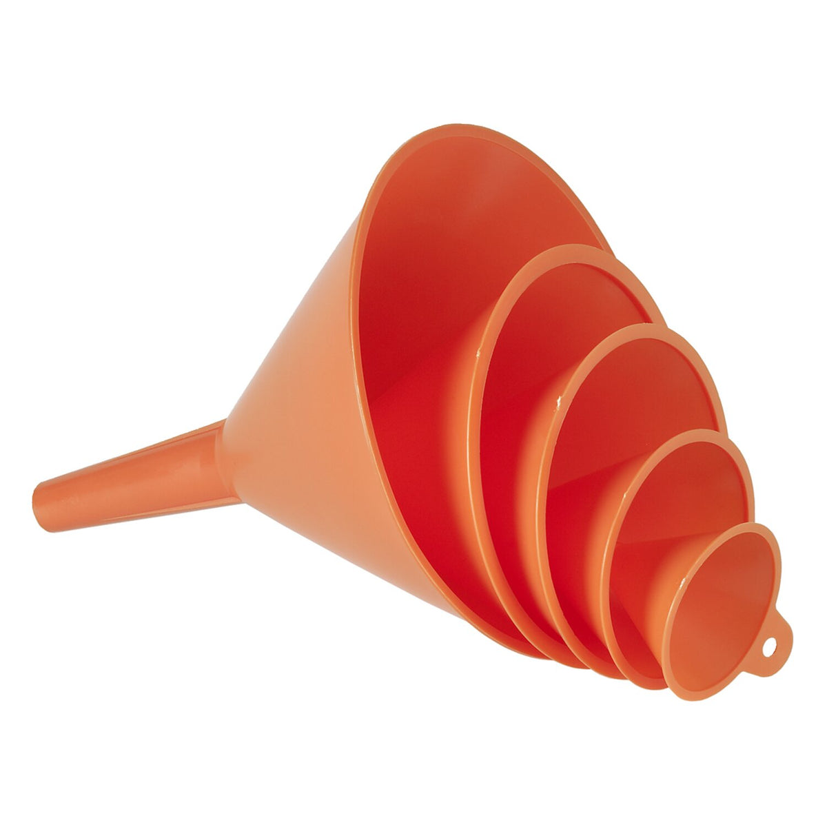 Pressol, orange funnel set. 5-piece, 50mm to 150mm