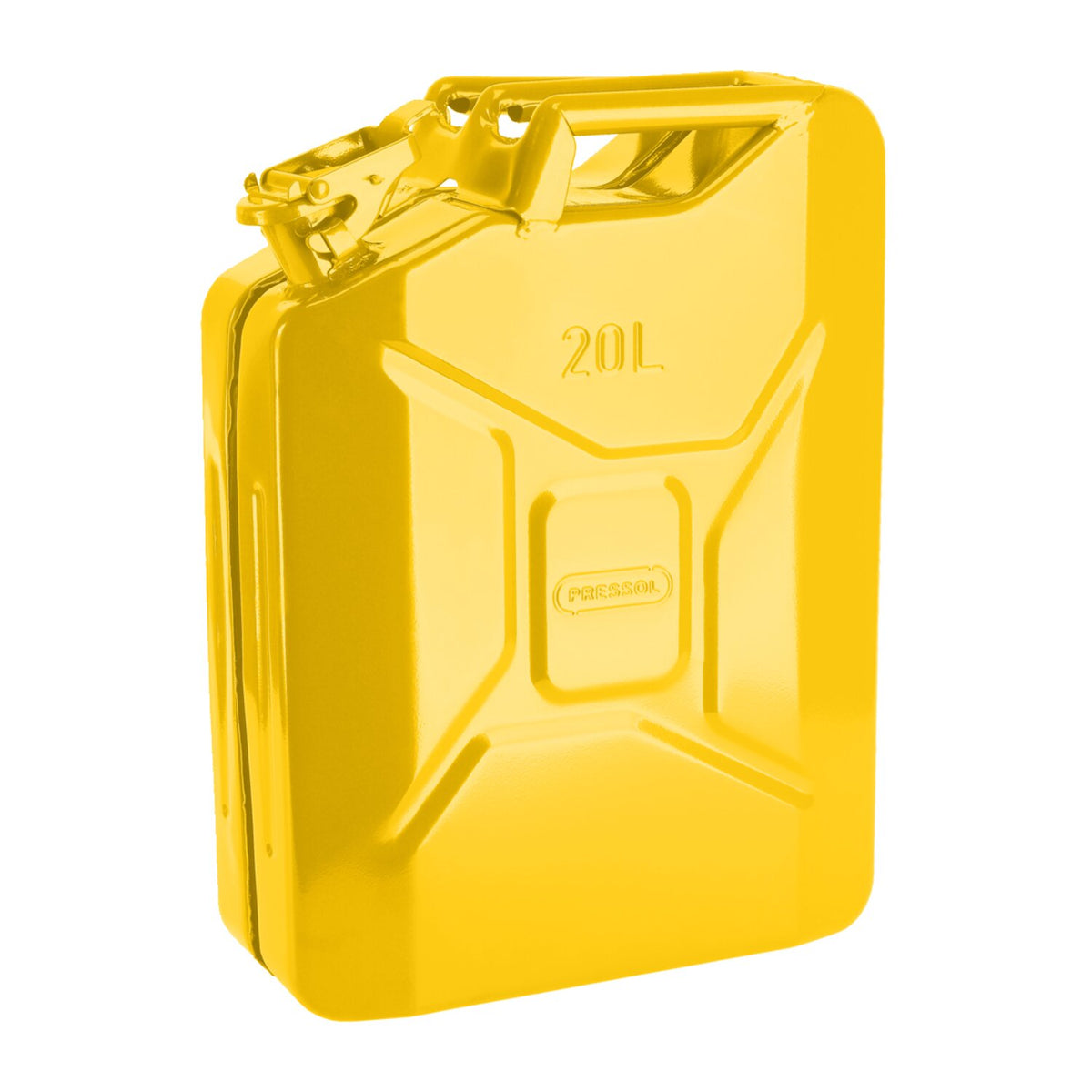 Pressol, metal jerrycan. Yellow, 20 liter